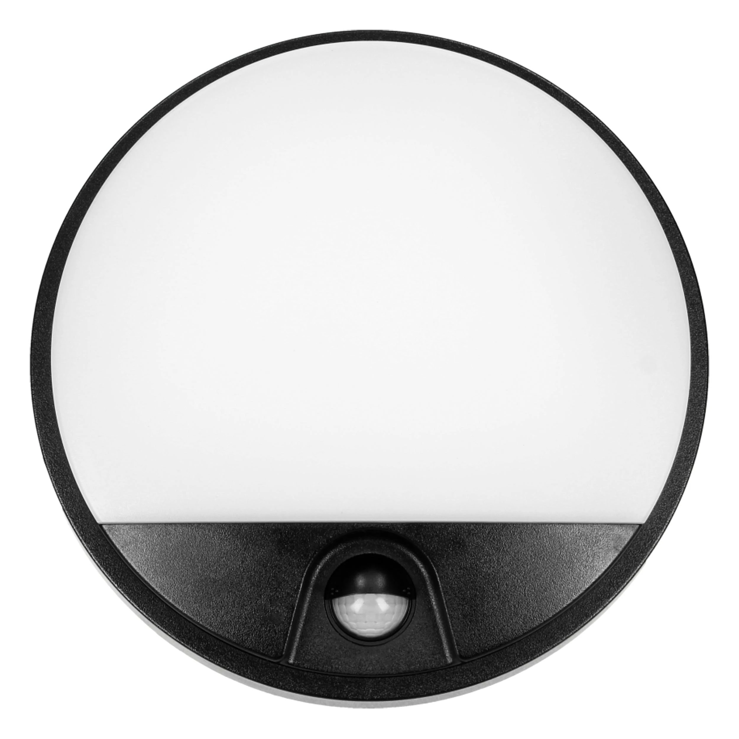 Sieninis šviestuvas Orno AGAT LED 15W, sodo šviestuvas su judesio jutikliu, 140°, 1100lm, IP54, 4000K, juodas