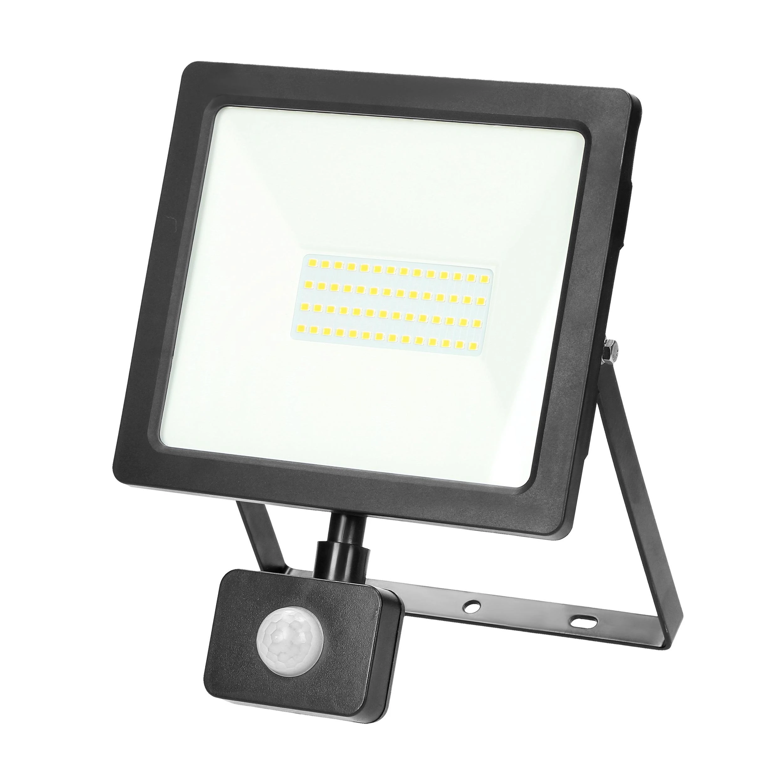 Orno ALLED 50W LED prožektorius su PIR, 4000lm, IP44, 4000K, aliuminis + stiklas