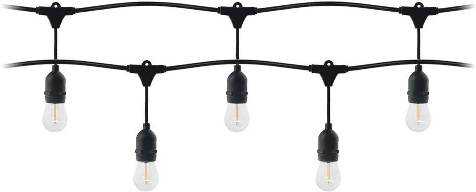 Girlanda Šviesų girlianda - 10 m girlianda (10 šviestuvų) + 10 LED lempučių po 1 W E27, 3000 K + 1 nemokama lemputė