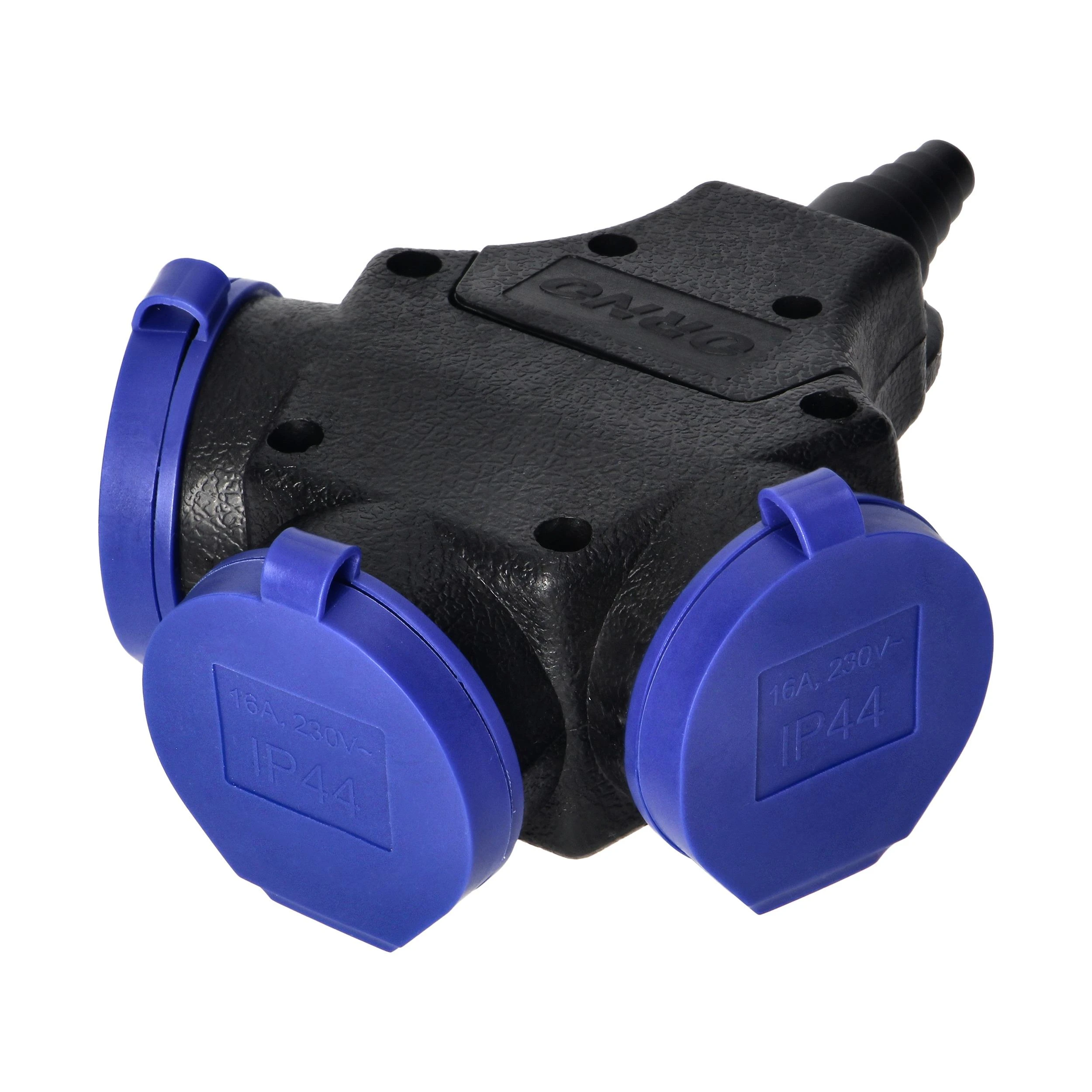 Orno Rozgałęźnik Atsparus smūgiams ir purslams, IP44, 3x2P+Z Schuko, 16A, 230V AC