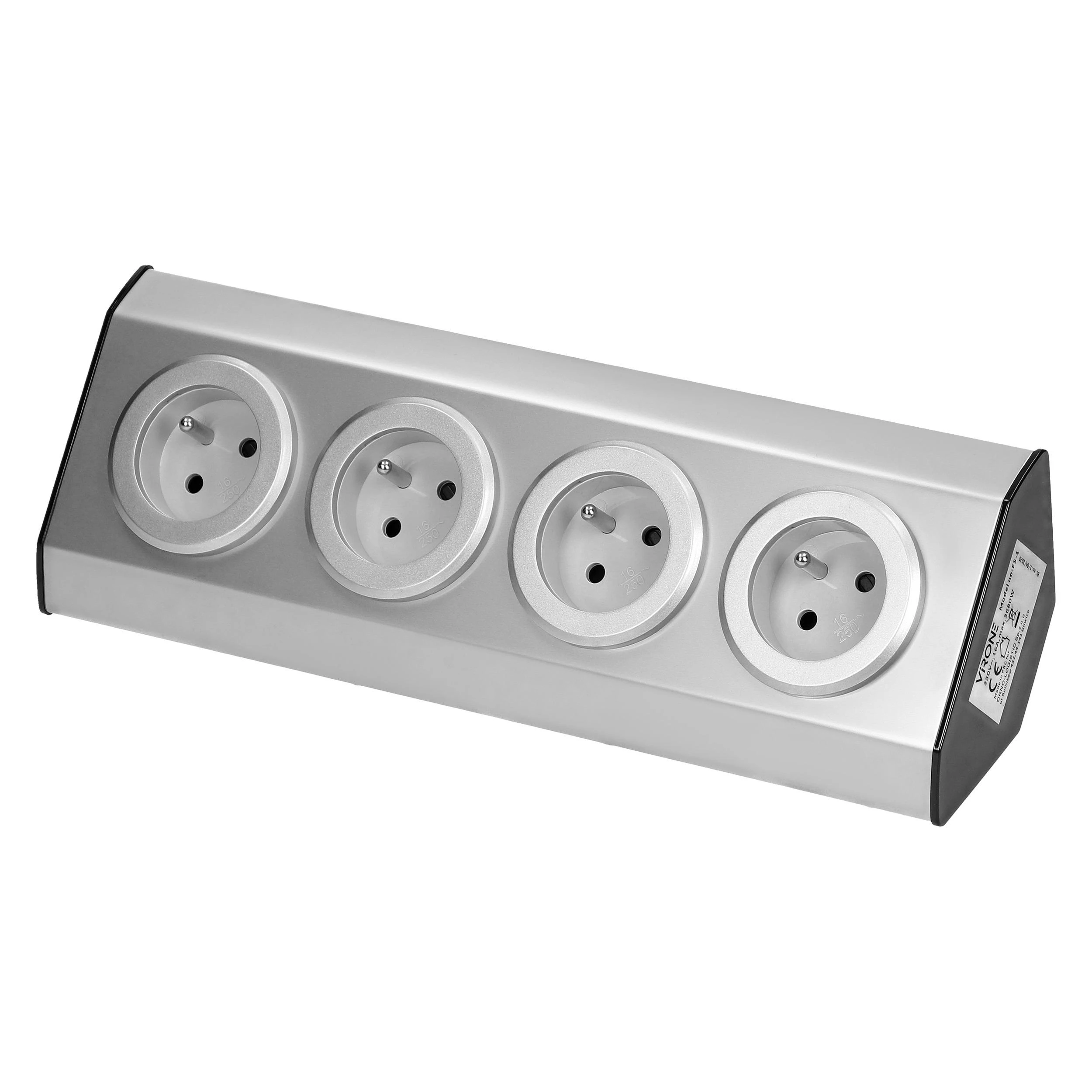 Orno Gniazda Baldų ir virtuvės lizdai, tvirtinami Velcro juosta 4x2P+Z INOX,