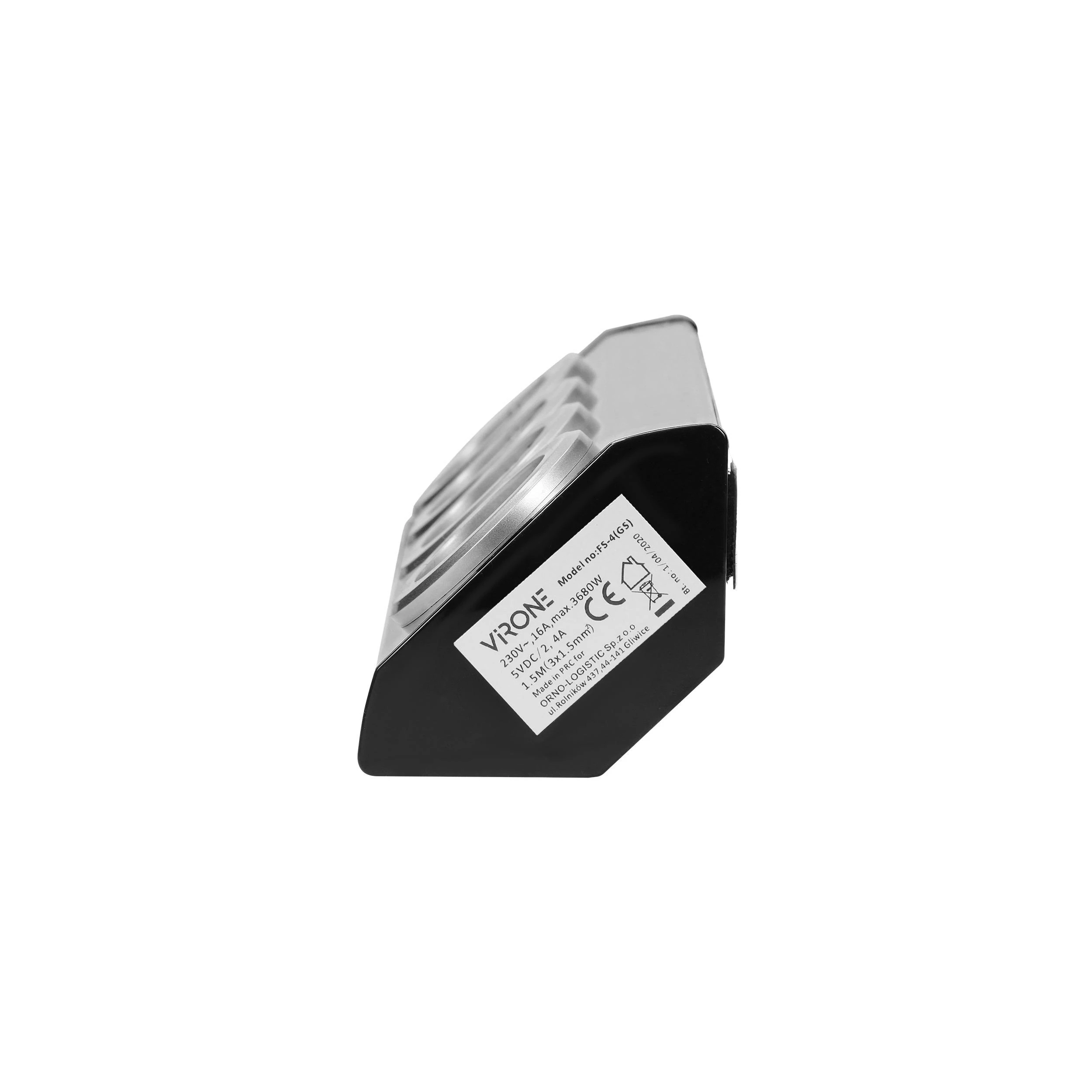 Orno Lizdas Baldai, virtuvės lizdas su USB įkrovikliu, tvirtinamas „Velcro“ juosta su 1,5 m laidu - 3x2P+Z schuko, 2xUSB, INOX su 1,5 m laidu.