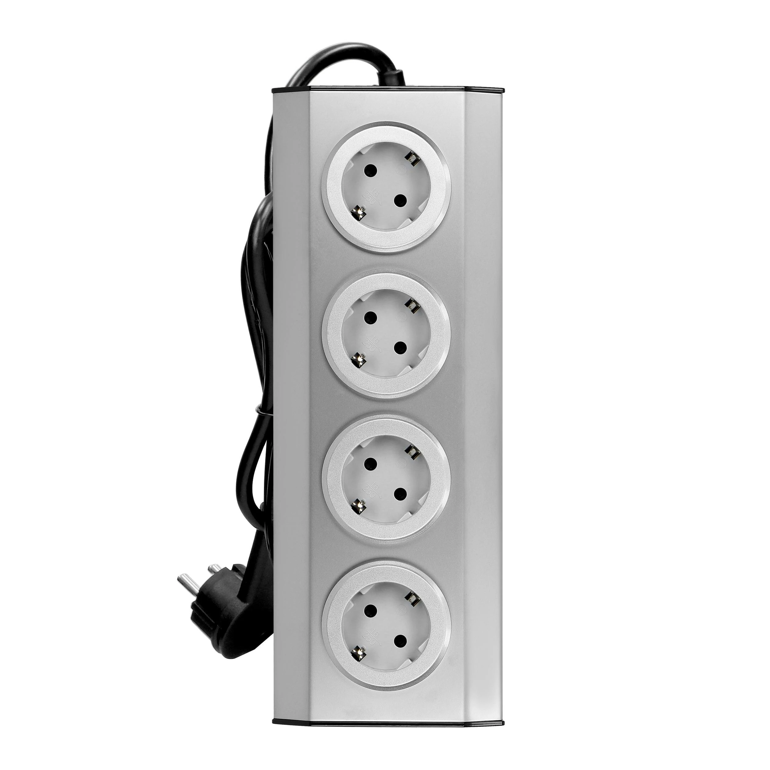 Orno Lizdas Baldai, virtuvės lizdas, montuojamas su „Velcro“ 4x2P+Z schuko, INOX su 1,5 m laidu.