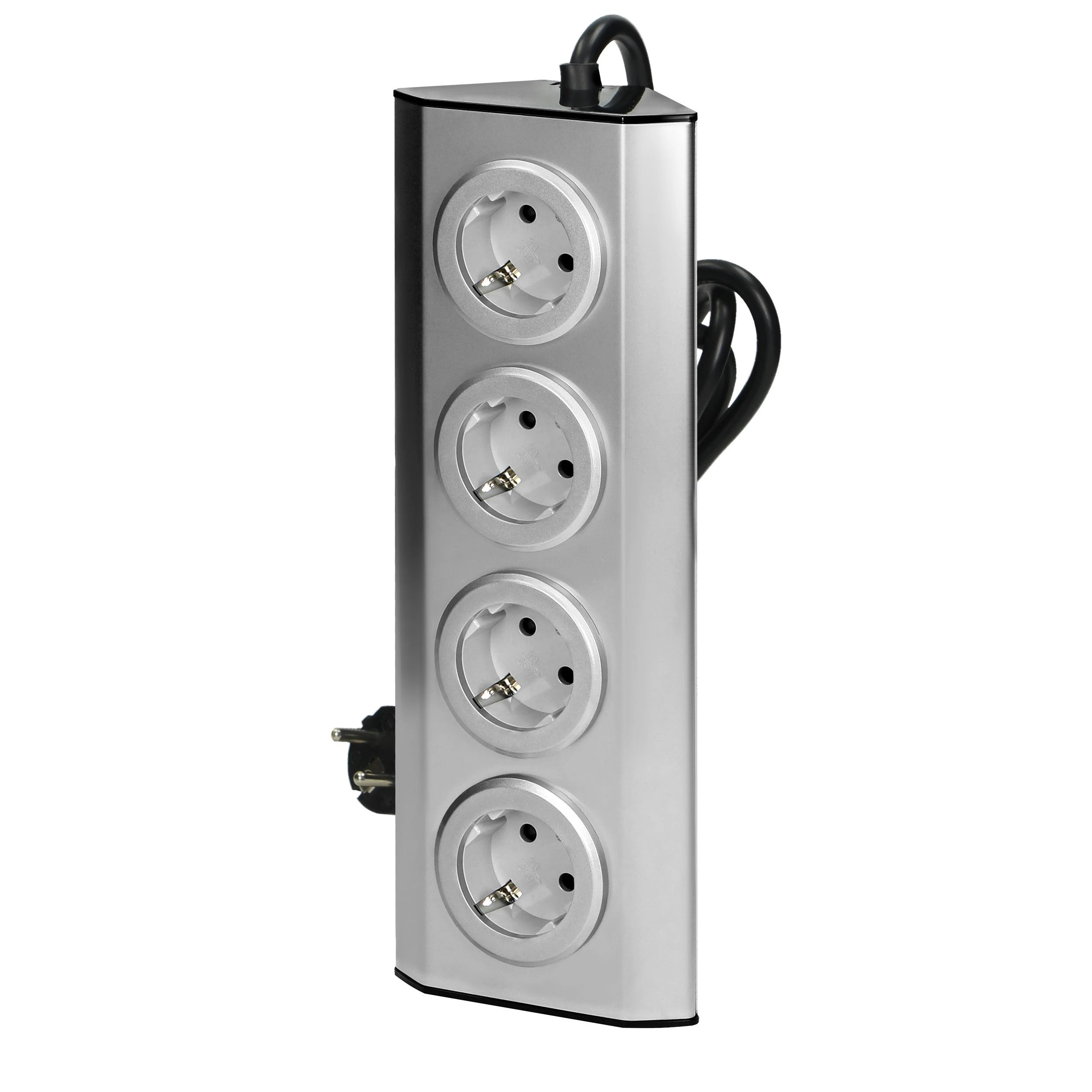 Orno Lizdas Baldai, virtuvės lizdas, montuojamas su „Velcro“ 4x2P+Z schuko, INOX su 1,5 m laidu.