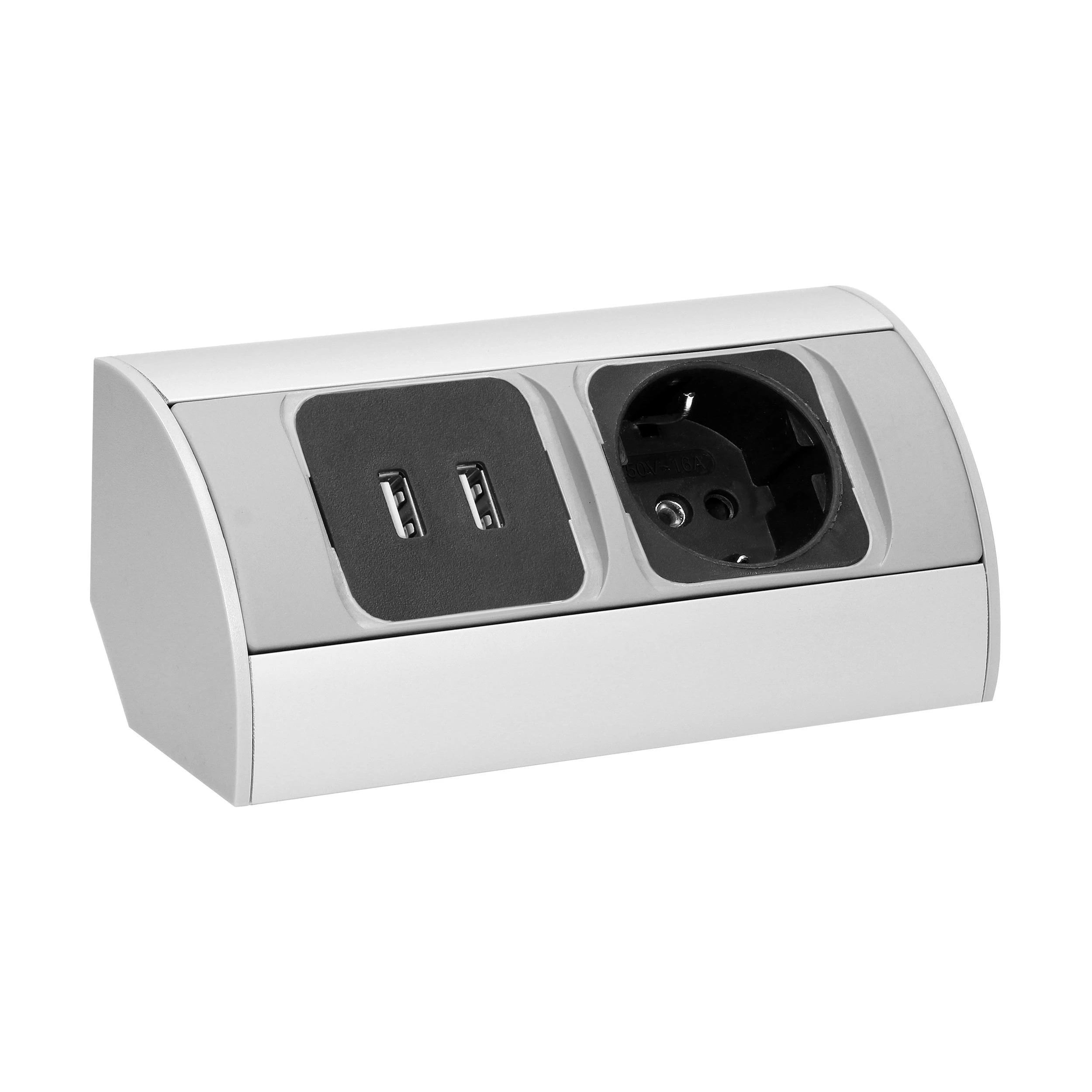 Orno Lizdas Baldinis lizdas 1x2P+Z, 2xUSB, schuko versija