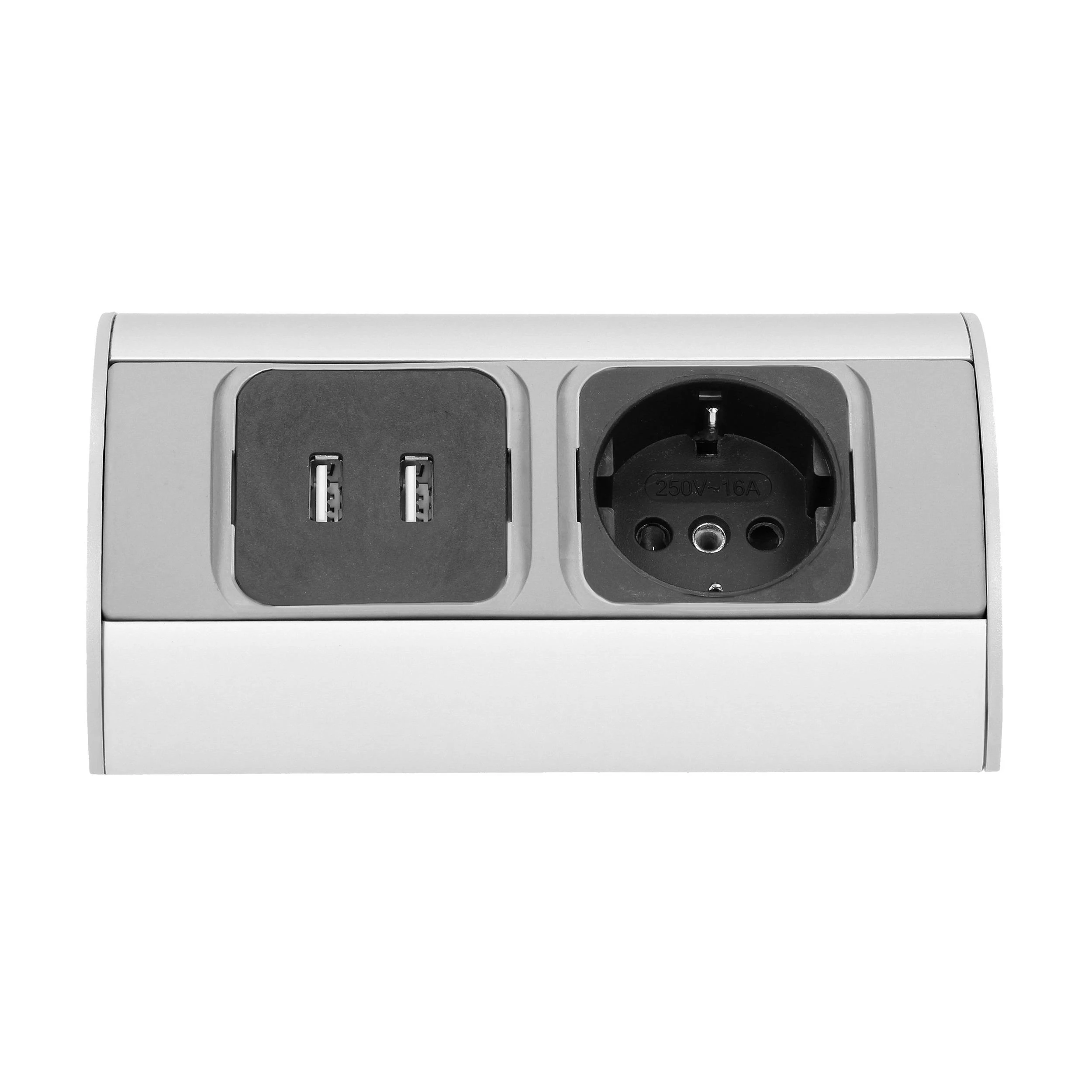 Orno Lizdas Baldinis lizdas 1x2P+Z, 2xUSB, schuko versija