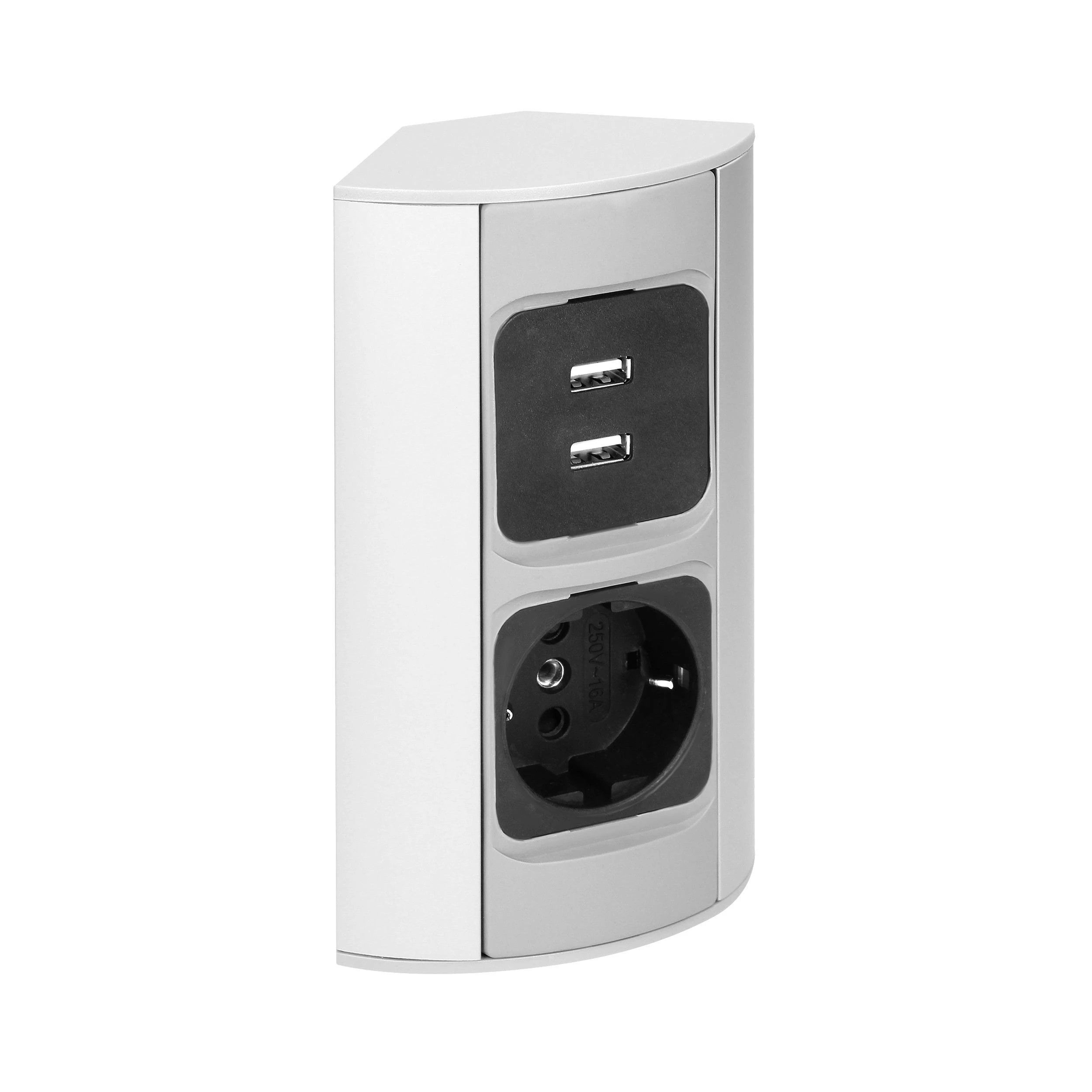 Orno Lizdas Baldinis lizdas 1x2P+Z, 2xUSB, schuko versija