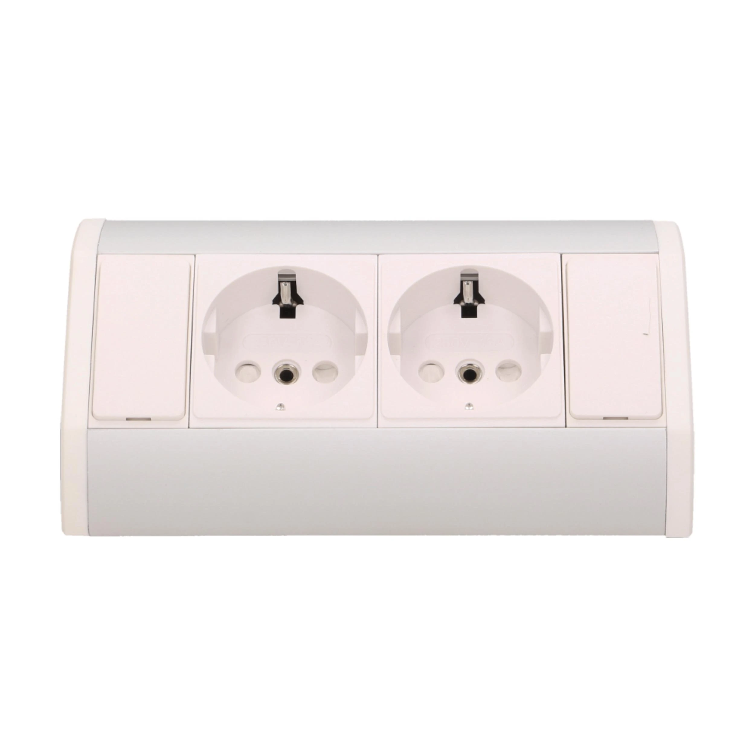 Orno Lizdas Baldinis lizdas 2x2P+Z, schuko, baltas-sidabrinis