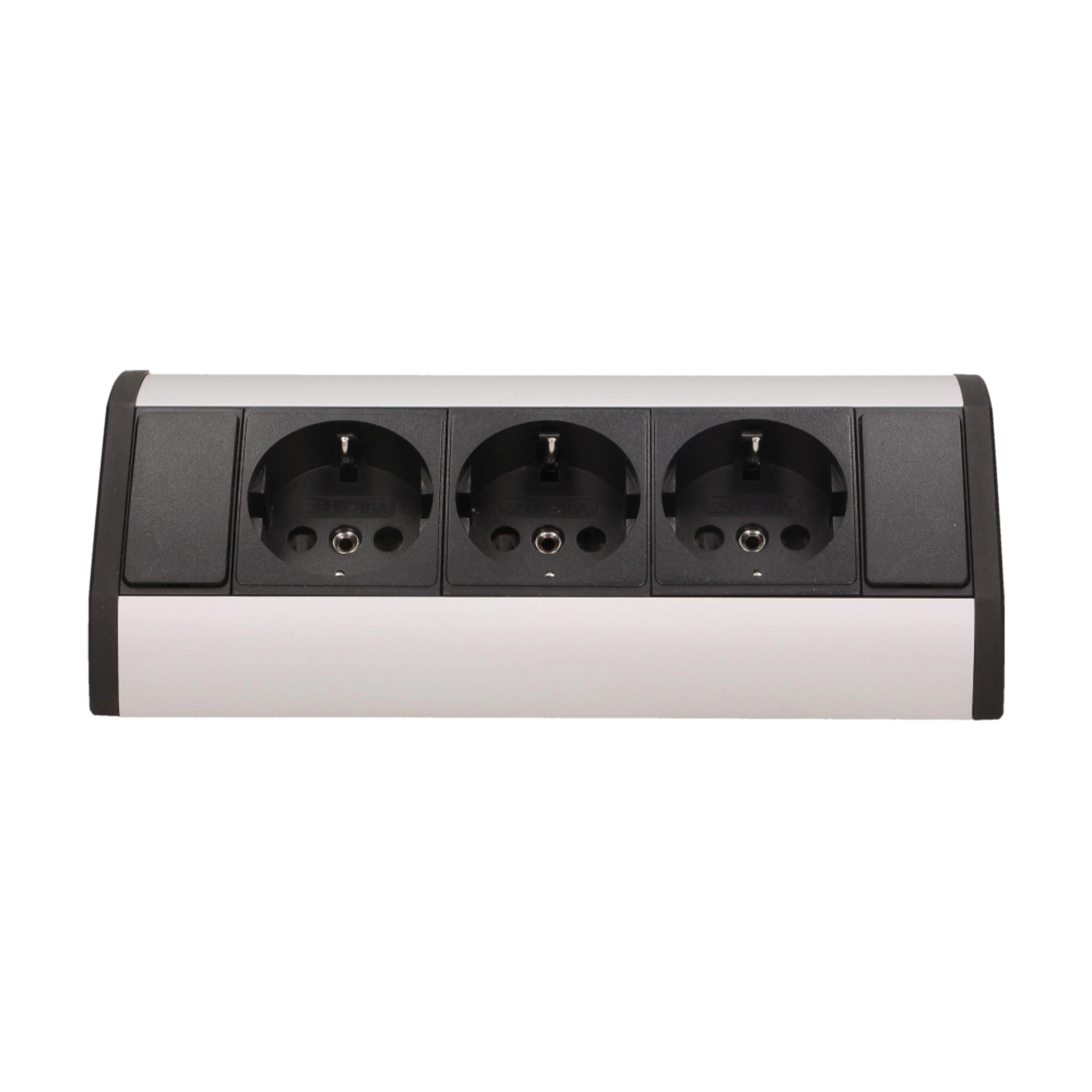 Orno Lizdas Baldinis lizdas 3x2P+Z, schuko, juodas ir sidabrinis