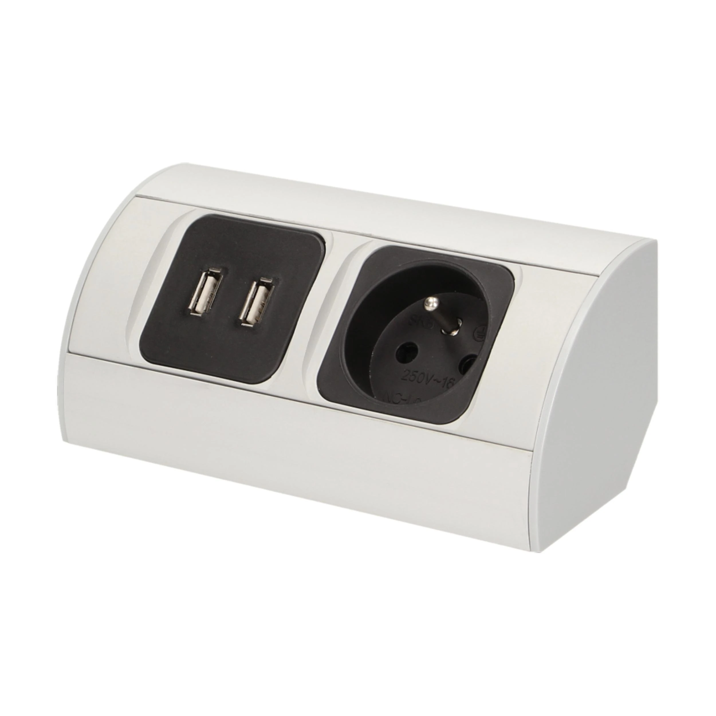 Orno Lizdas Baldų lizdas 1x2P+Z, 2xUSB