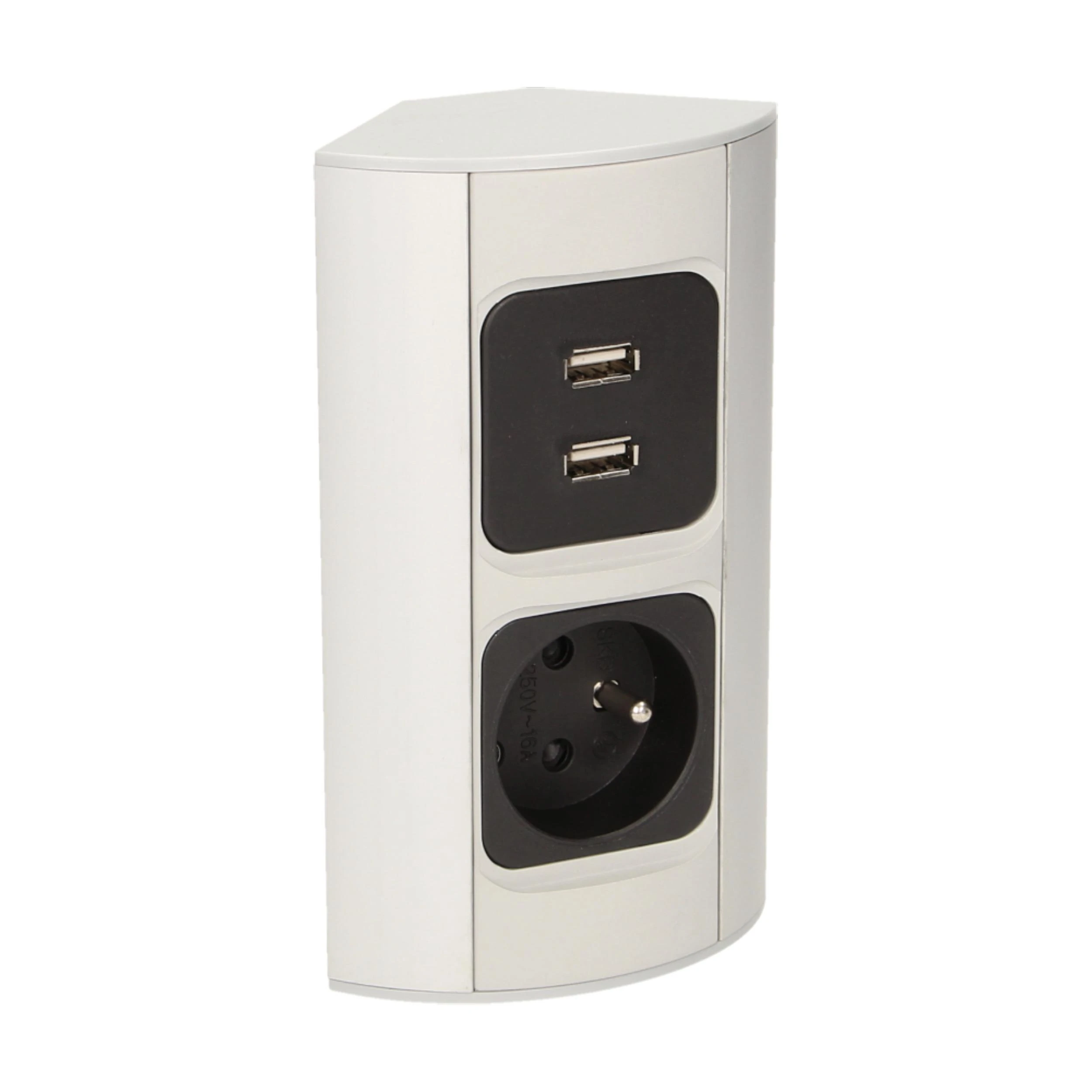 Orno Lizdas Baldų lizdas 1x2P+Z, 2xUSB