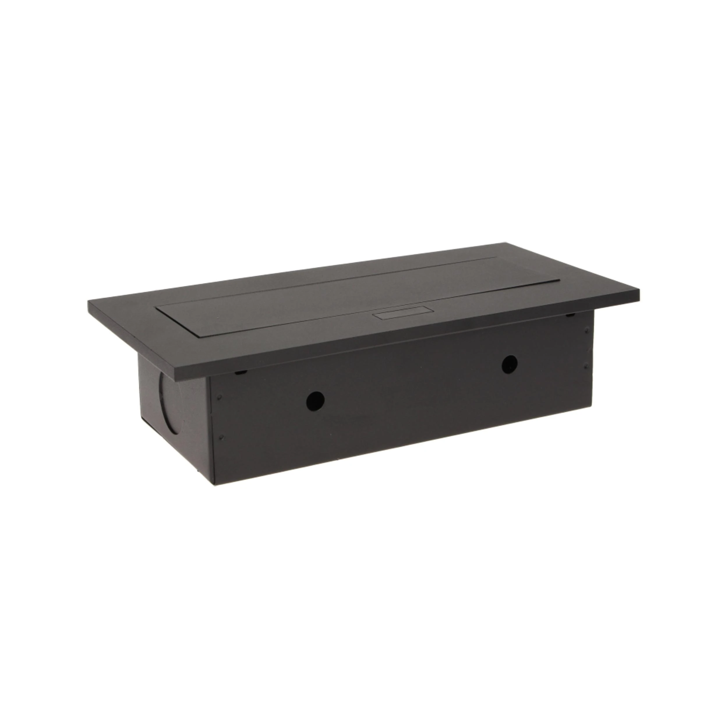 Orno Lizdas Baldų lizdas, įleidžiamas į stalviršį, su storu kraštu, 2x2P+Z, 3 USB prievadai, juodas