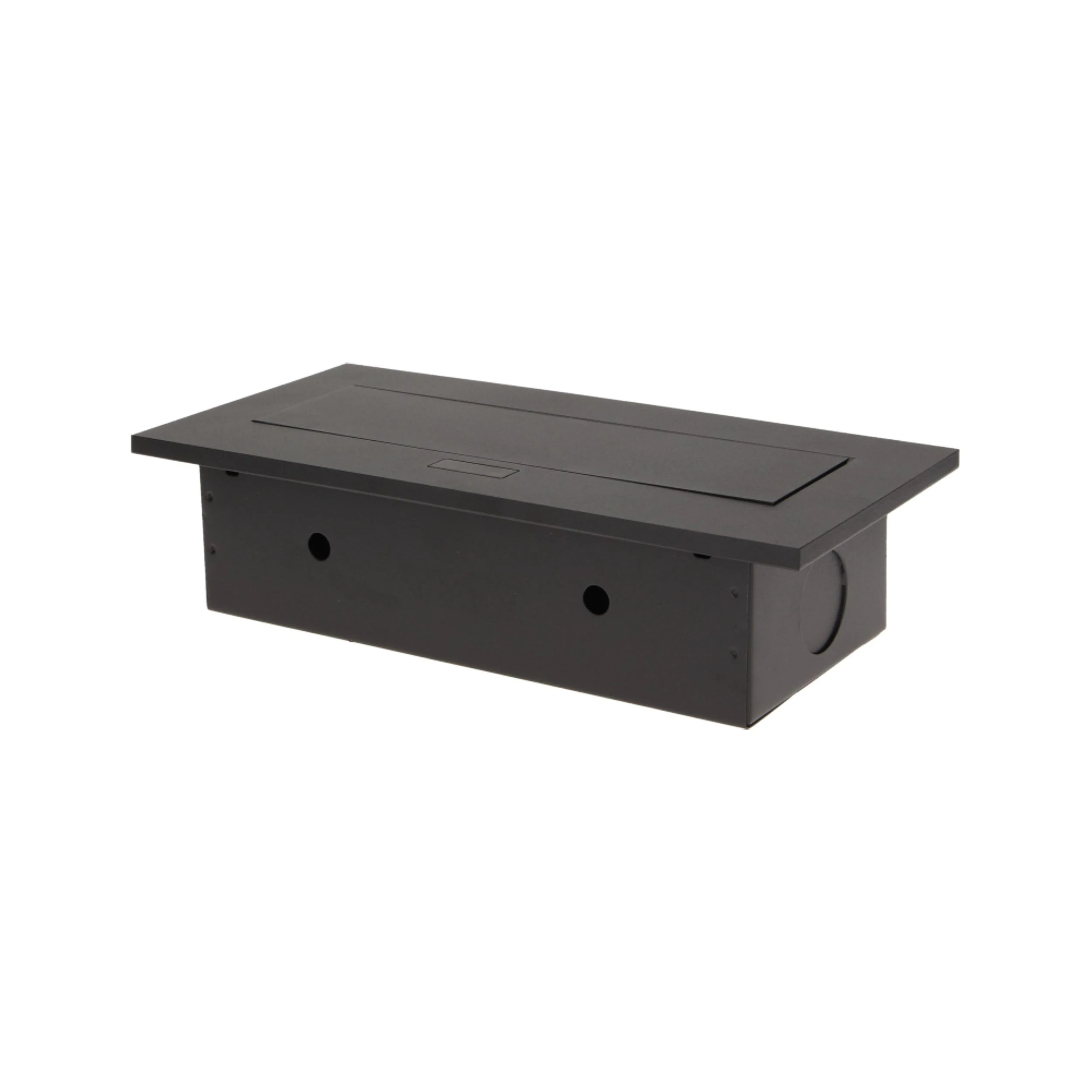 Orno Lizdas Baldų lizdas, įleidžiamas į stalviršį, su storu kraštu, 2x2P+Z, 3 USB prievadai, juodas