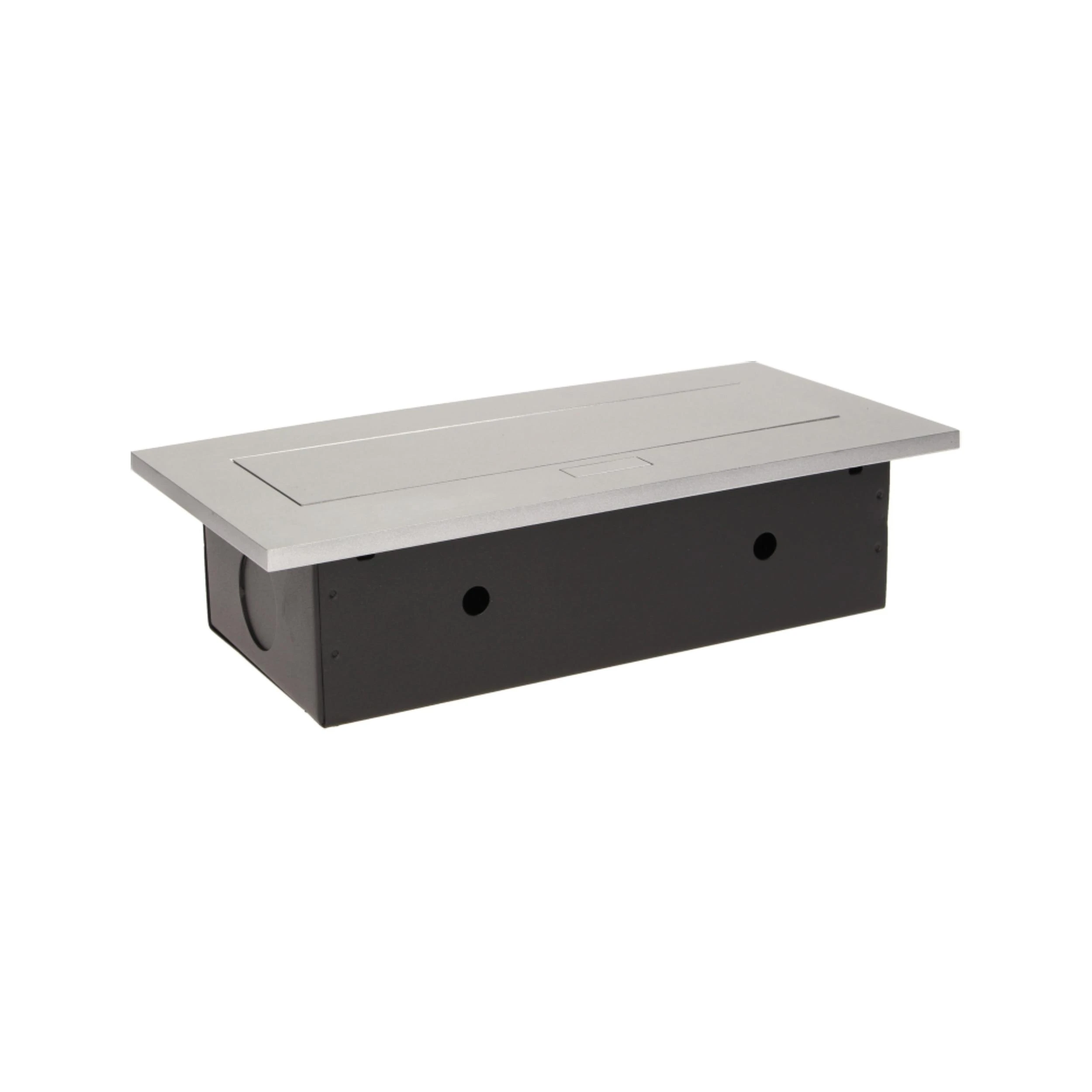 Orno Lizdas Baldinis lizdas, įleidžiamas į stalviršį, su storu kraštu, 2x2P+Z, 3 USB prievadai, sidabrinis