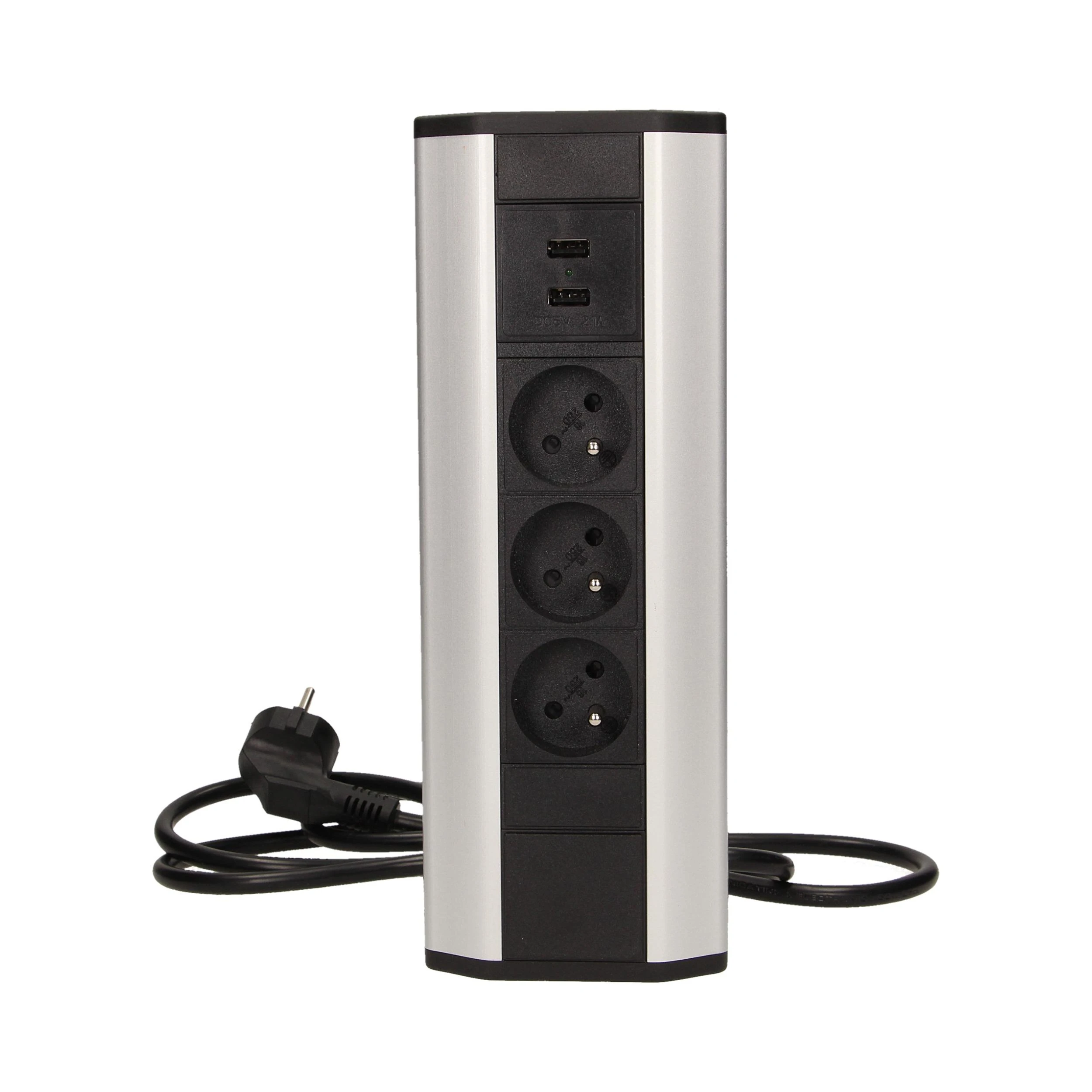 Orno Lizdas Baldinis lizdas su USB įkrovikliu ir 1,8 m laidu, 3x2P+Z, 2xUSB