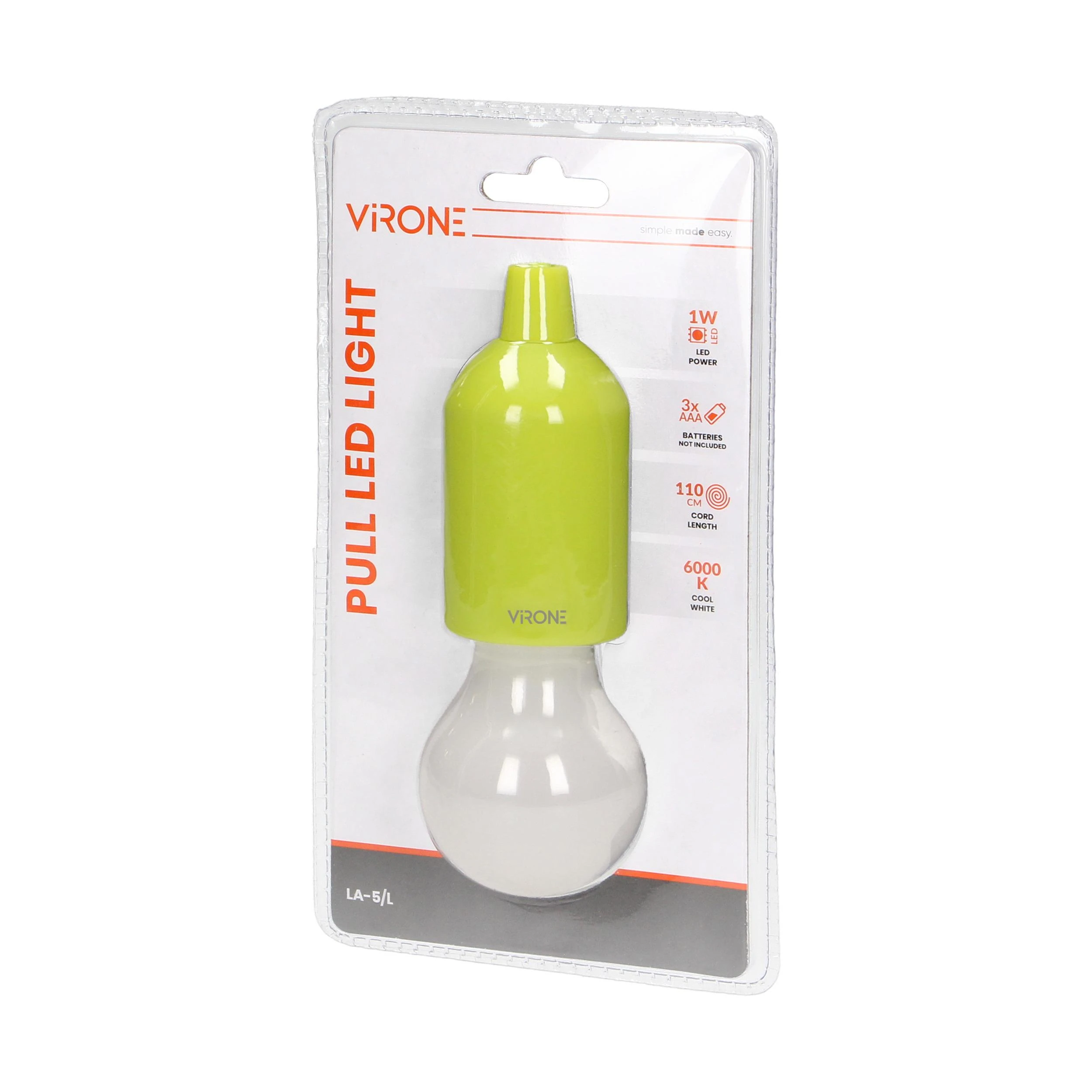 Lubinis šviestuvas Orno Bateryjna Baterijomis maitinama naktinė lemputė ant girliandos, 1 W LED, 3 x AAA, žalia