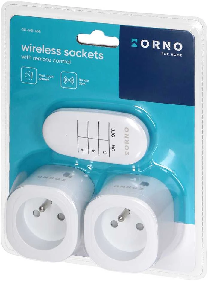 Orno Rinkinys 2+1 belaidžių mini lizdų rinkinys su nuotolinio valdymo pultu
