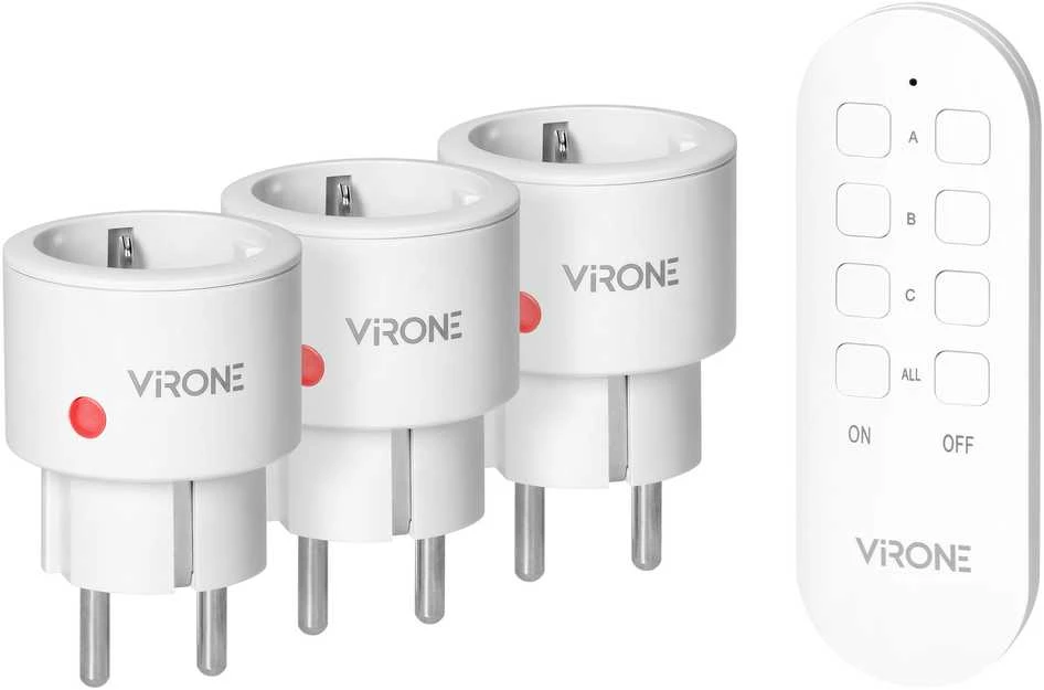 Orno Rinkinys Belaidžių MINI Schuko lizdų rinkinys, valdomas nuotoliniu būdu 3+1, 2300 W