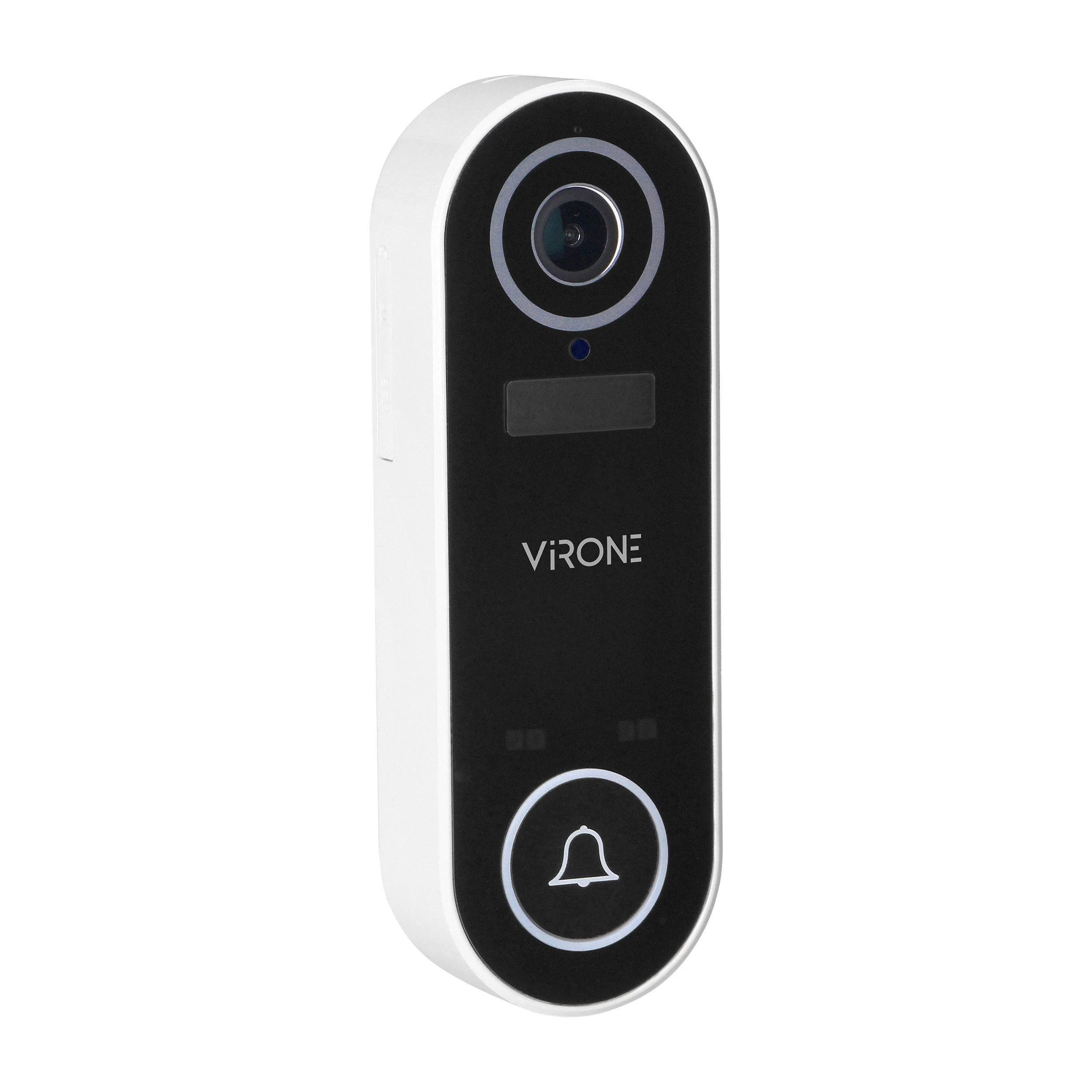 Virone Bezprzewodowy LAYO belaidis vaizdo durų skambutis su „Full HD“ vaizdo kamera, „Wi-Fi“ ir tinklo imtuvu, IP65, bendravimas su išmaniuoju telefonu per „Tuya“ programėlę, 60 skambučių