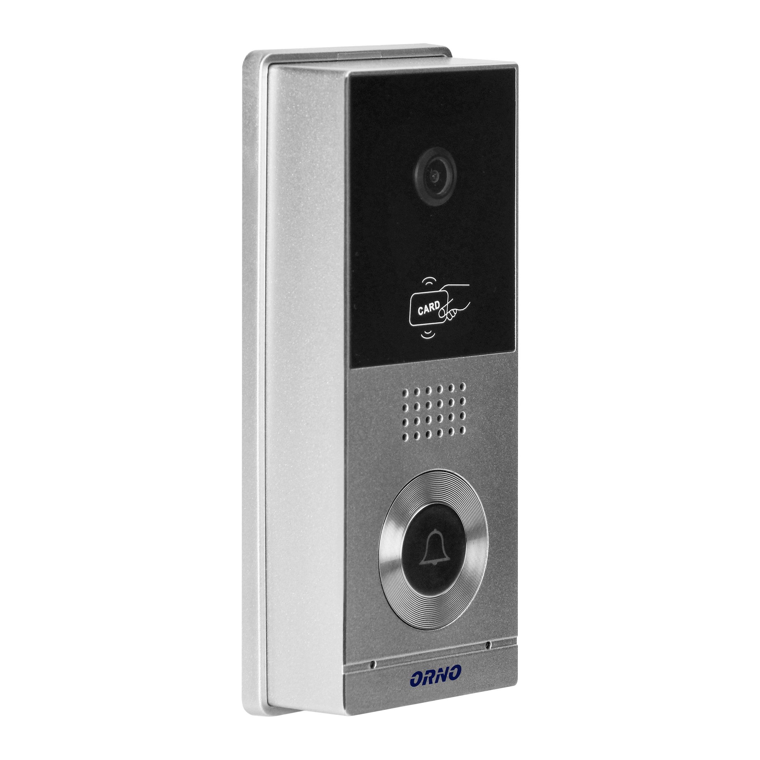 Orno Rinkinys „CONESSI Full HD“ vaizdo domofono komplektas, 7 colių LCD monitorius be ragelio, lauko stotelė su RFID kortele ir pultelio skaitytuvu, belaidis internetas ir valdymas per „Tuya“ programėlę