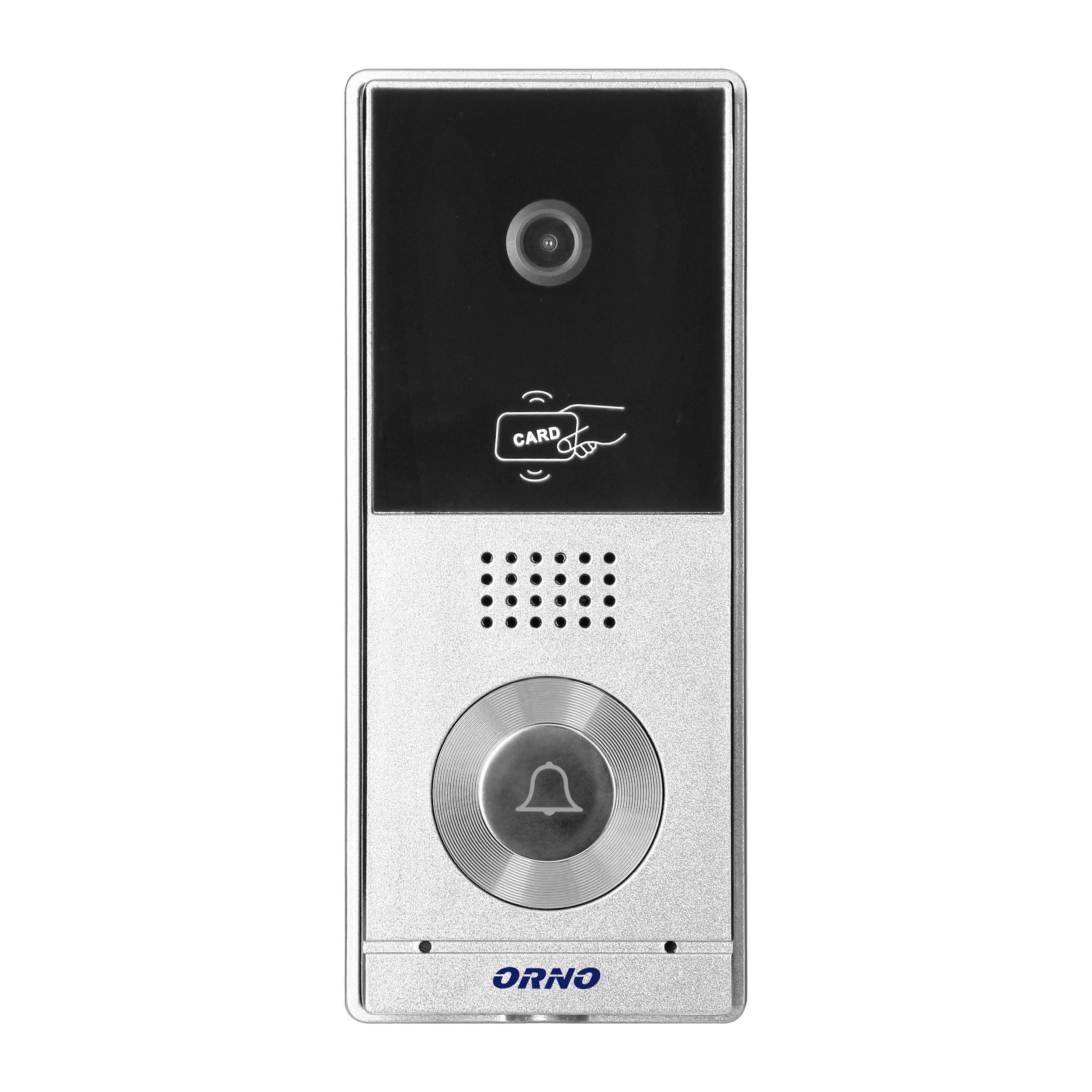 Orno Rinkinys „CONESSI Full HD“ vaizdo domofono komplektas, 7 colių LCD monitorius be ragelio, lauko stotelė su RFID kortele ir pultelio skaitytuvu, belaidis internetas ir valdymas per „Tuya“ programėlę