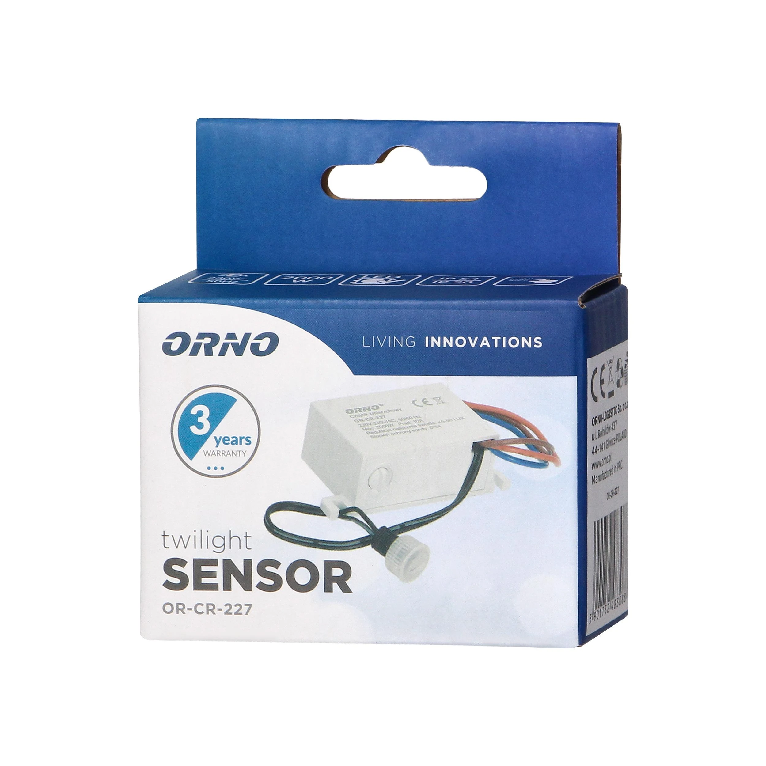 ORNO TWILIGHT jutiklis SU LAUKO MINI ZONDU, 2000W