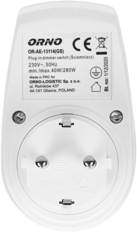 Orno Dimmer su Schuko 2880 maitinimo lizdu