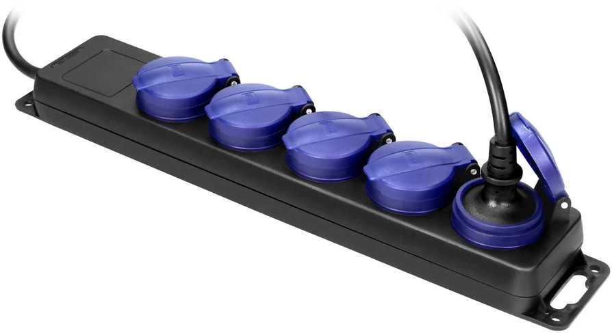 Orno Przedłużacz Dirbtuvių prailgintuvas, atsparus vandens purslams, IP44, 5 lizdai, 2P+Z, IP44, schuko, guminis kabelis, H05RR-F 3x1,5mm², ilgis 3m