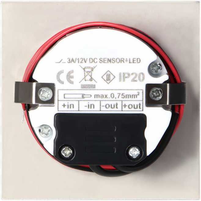 Orno DRACO LED NEW 1.5W, įleidžiamas laiptų šviestuvas, 12VDC, 30lm, 3000K, satinas, judesio ir prieblandos jutiklis