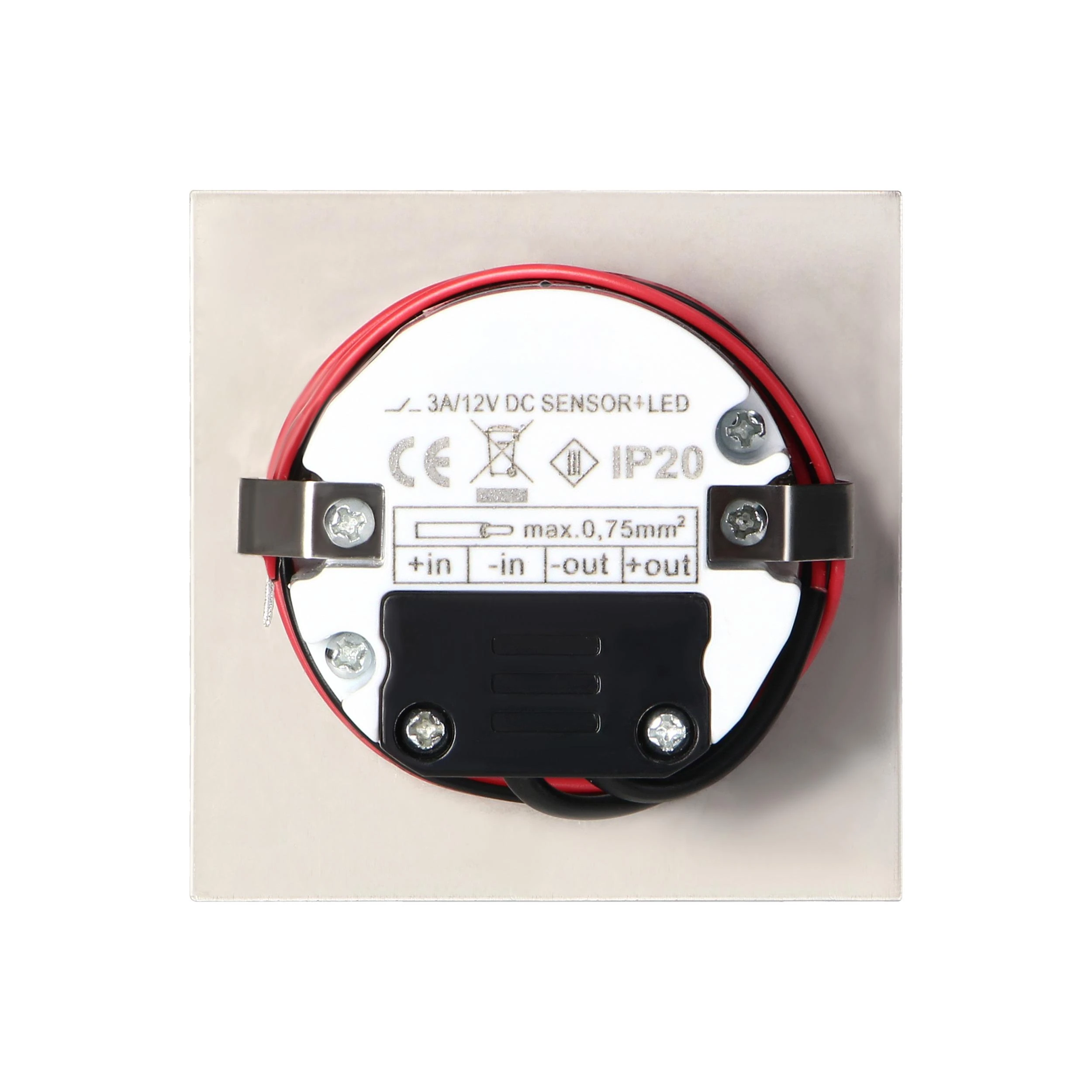 Orno DRACO LED NEW 1.5W, įleidžiamas laiptų šviestuvas, 12VDC, 30lm, 6000K, satinas, judesio ir prieblandos jutiklis