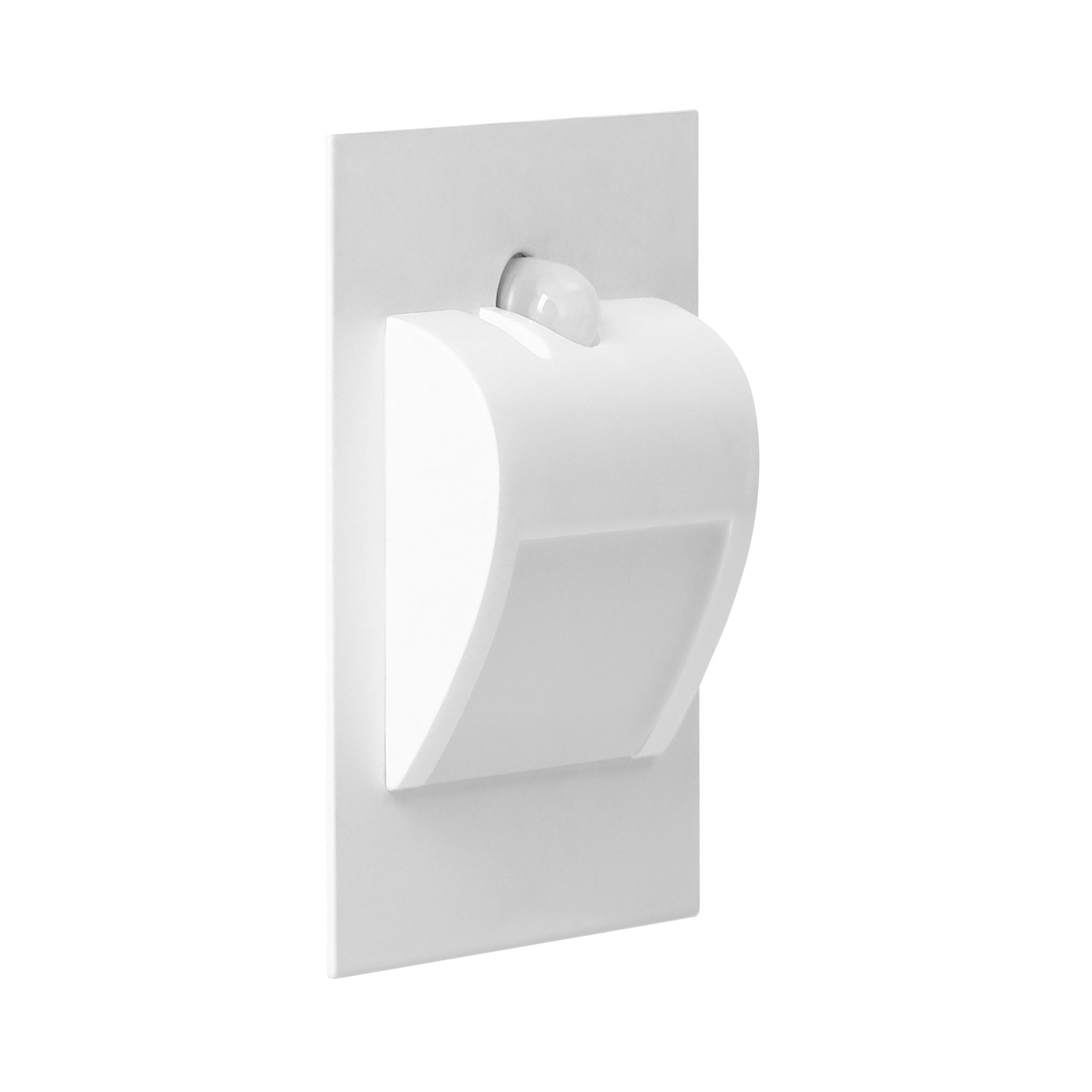 Orno DRACO LED NEW 1.5W, įleidžiamas laiptų šviestuvas, 12VDC, 30lm, 4000K, baltas, judesio ir prieblandos jutiklis