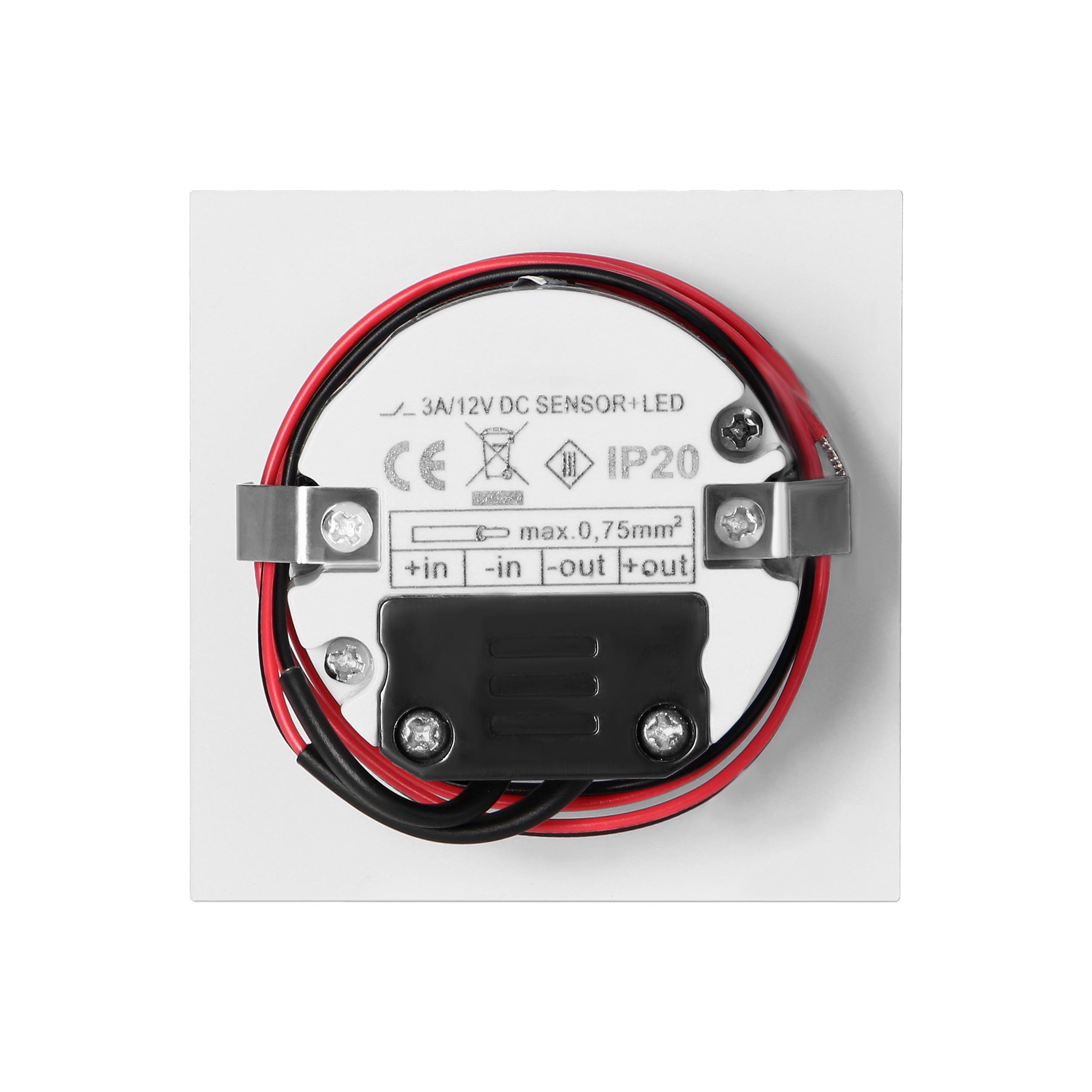 Orno DRACO LED NEW 1.5W, įleidžiamas laiptų šviestuvas, 12VDC, 30lm, 4000K, baltas, judesio ir prieblandos jutiklis