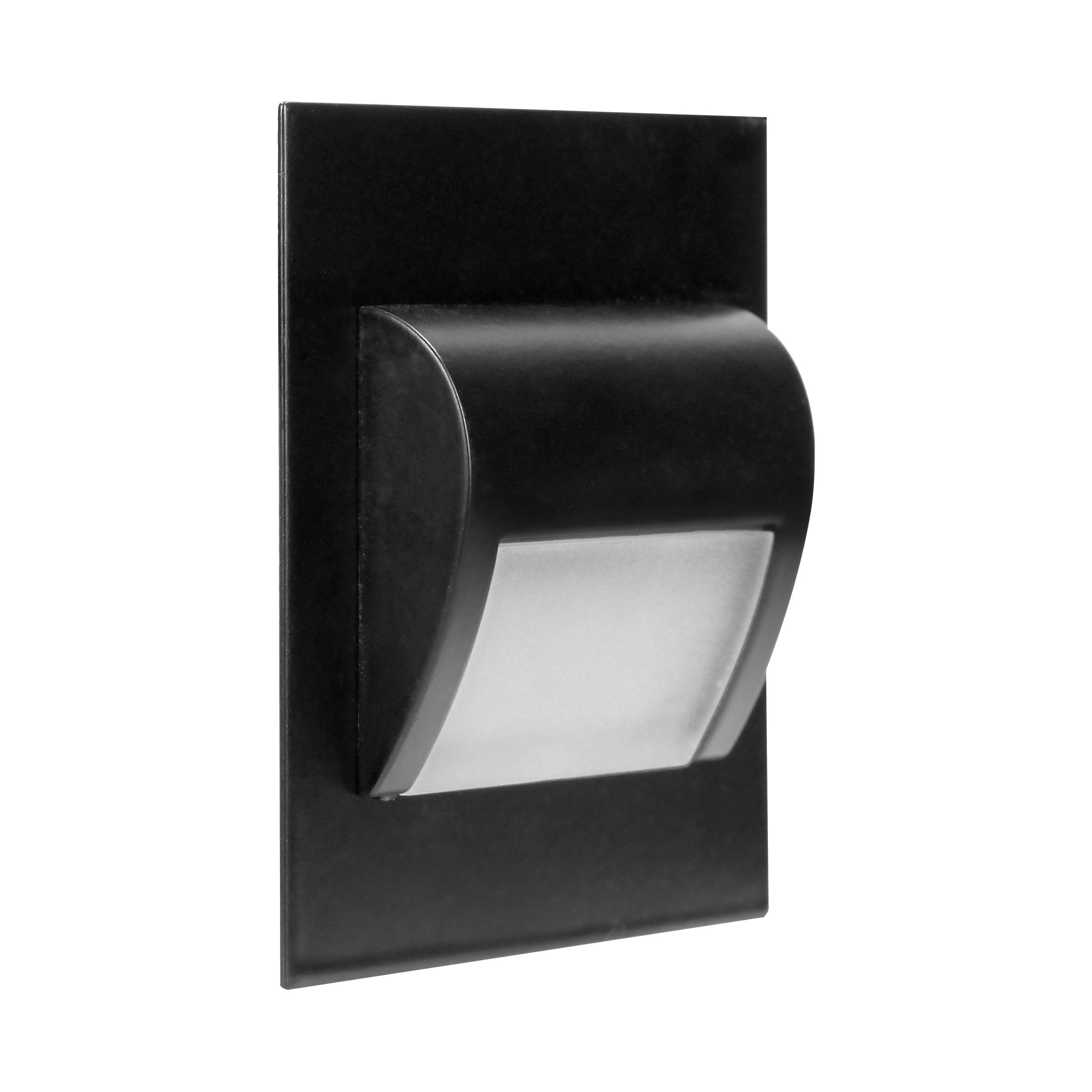 Orno DRACO LED NEW 1.5W, įleidžiamas laiptų šviestuvas, 12VDC, 30lm, 4000K, juodas, inovatyvus tvirtinimo būdas