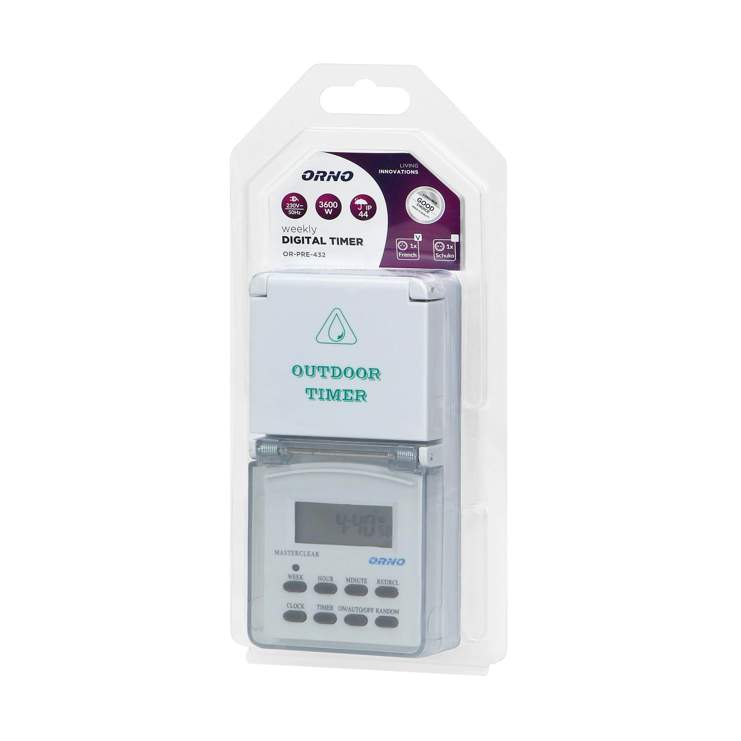 Orno Elektroninis Elektroninis laikmatis, 8 programos, IP44