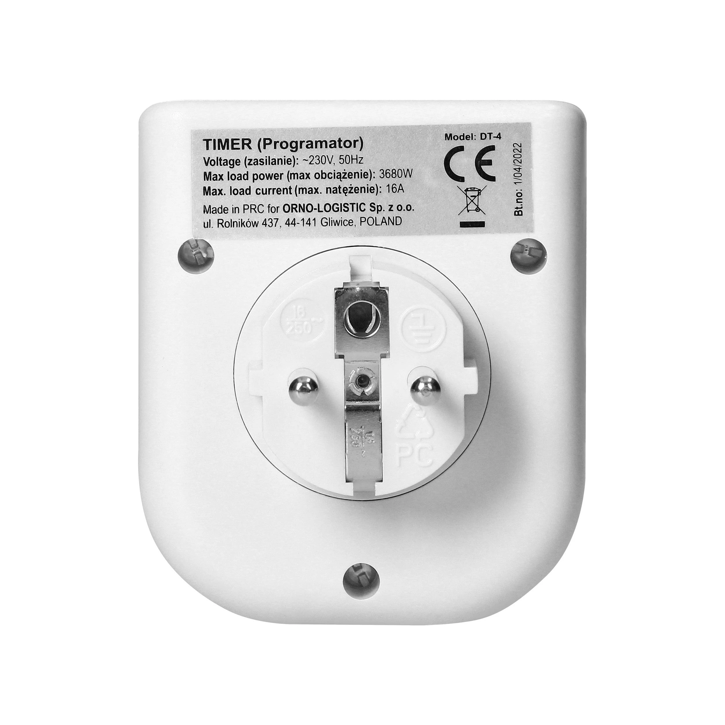 Virone Elektroninis Elektroninis laikmatis su viršutiniu LCD ekranu, 230 V kintamoji srovė, 3680 W, 16 perjungimo taškų, buvimo simuliatorius.
