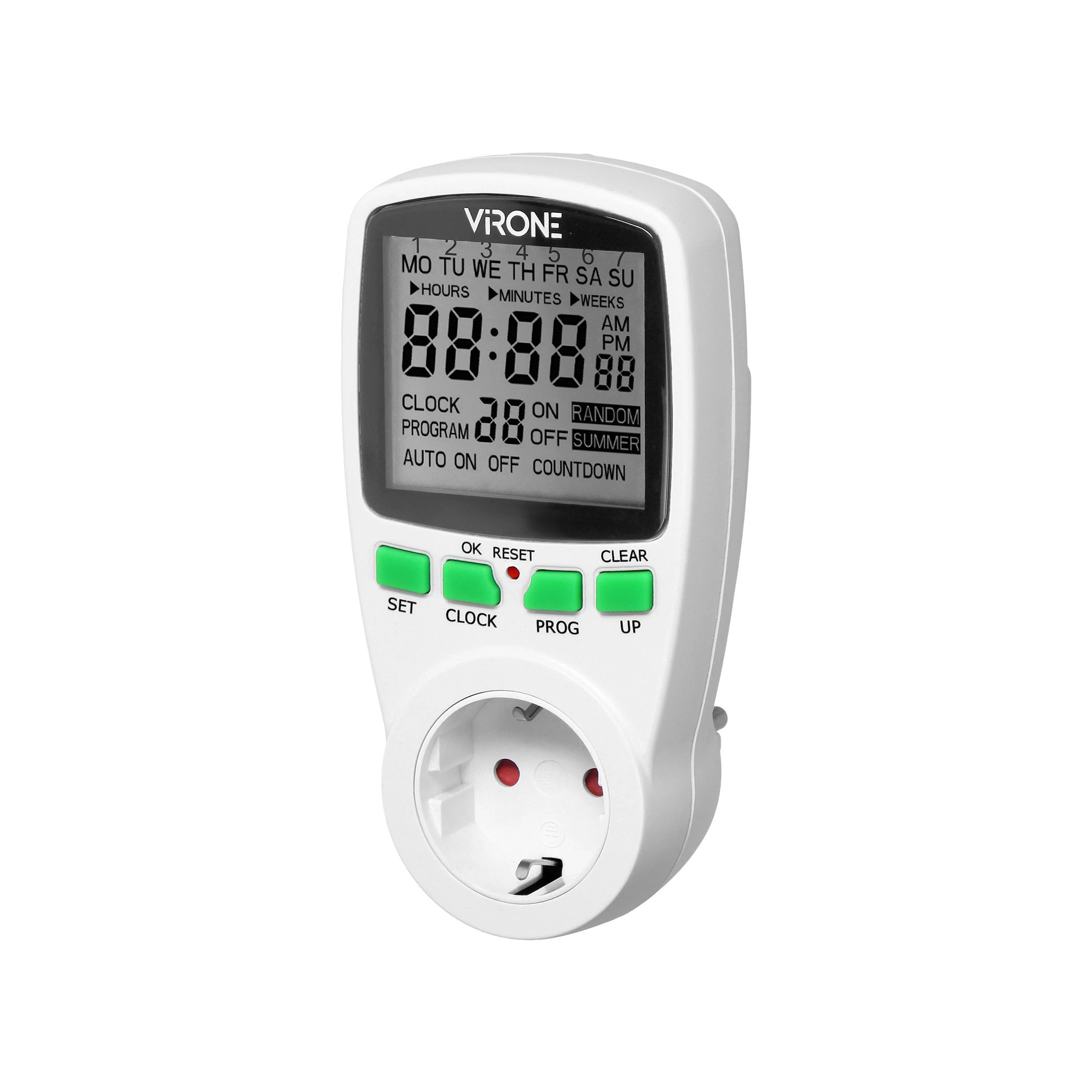 Orno Elektroninis Elektroninis laikmatis su LCD ekranu, „Schuko“ versija