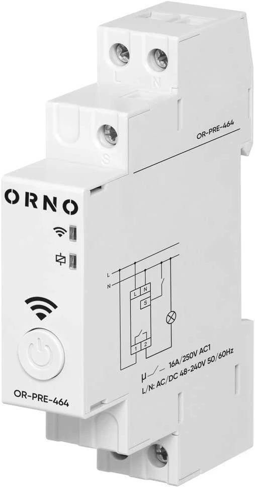 Orno Elektroninis Elektroninis astronomijos ir laiko programuotojas, 1 relinis išėjimas, maks. 16A/230V, 1 modulio plotis, DIN TH-35mm, „Tuya Smart Wi-Fi“