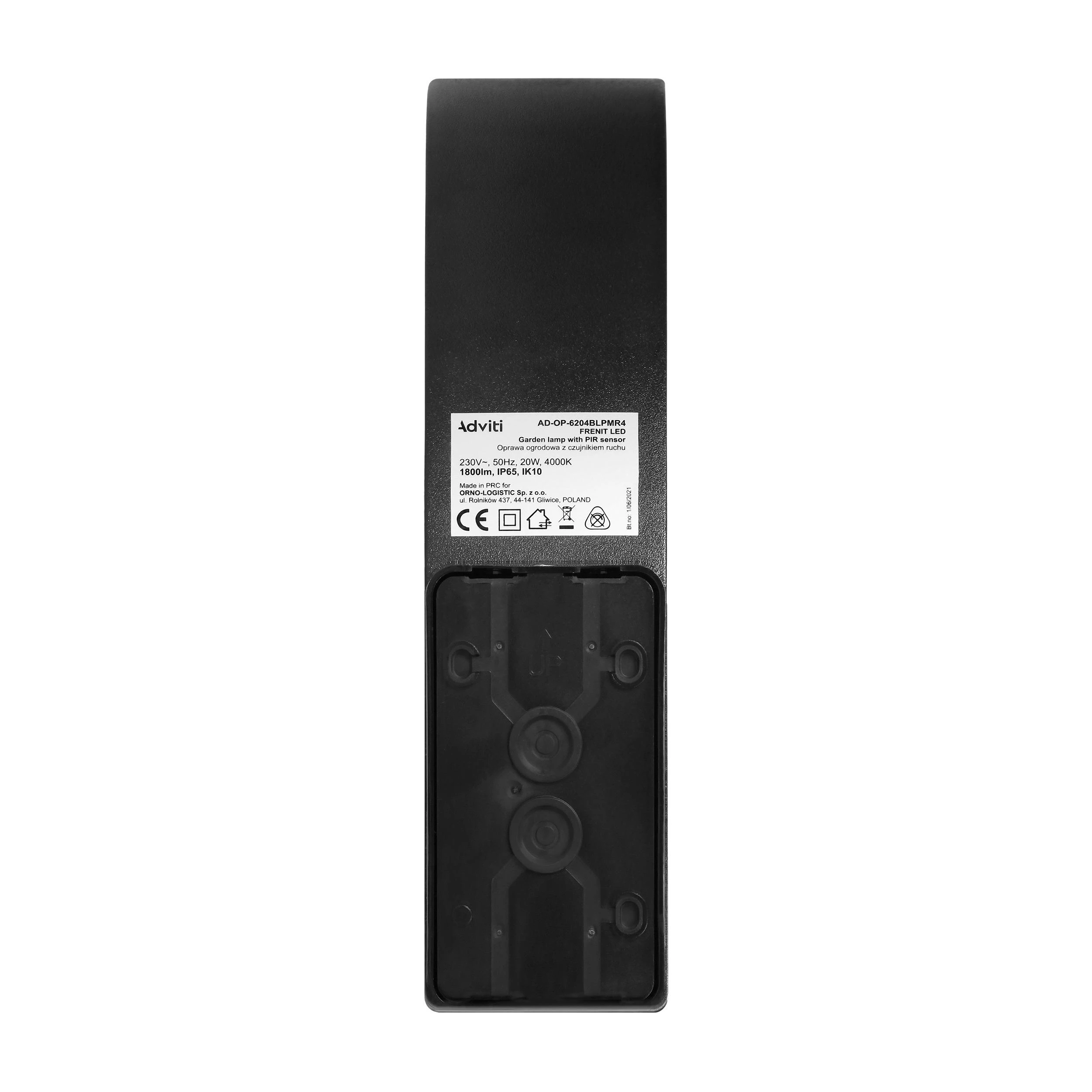 Orno FRENIT LED 20W, sodo šviestuvas su judesio jutikliu, 1800lm, IP65, 4000K, reguliuojamo ryškumo, juodas