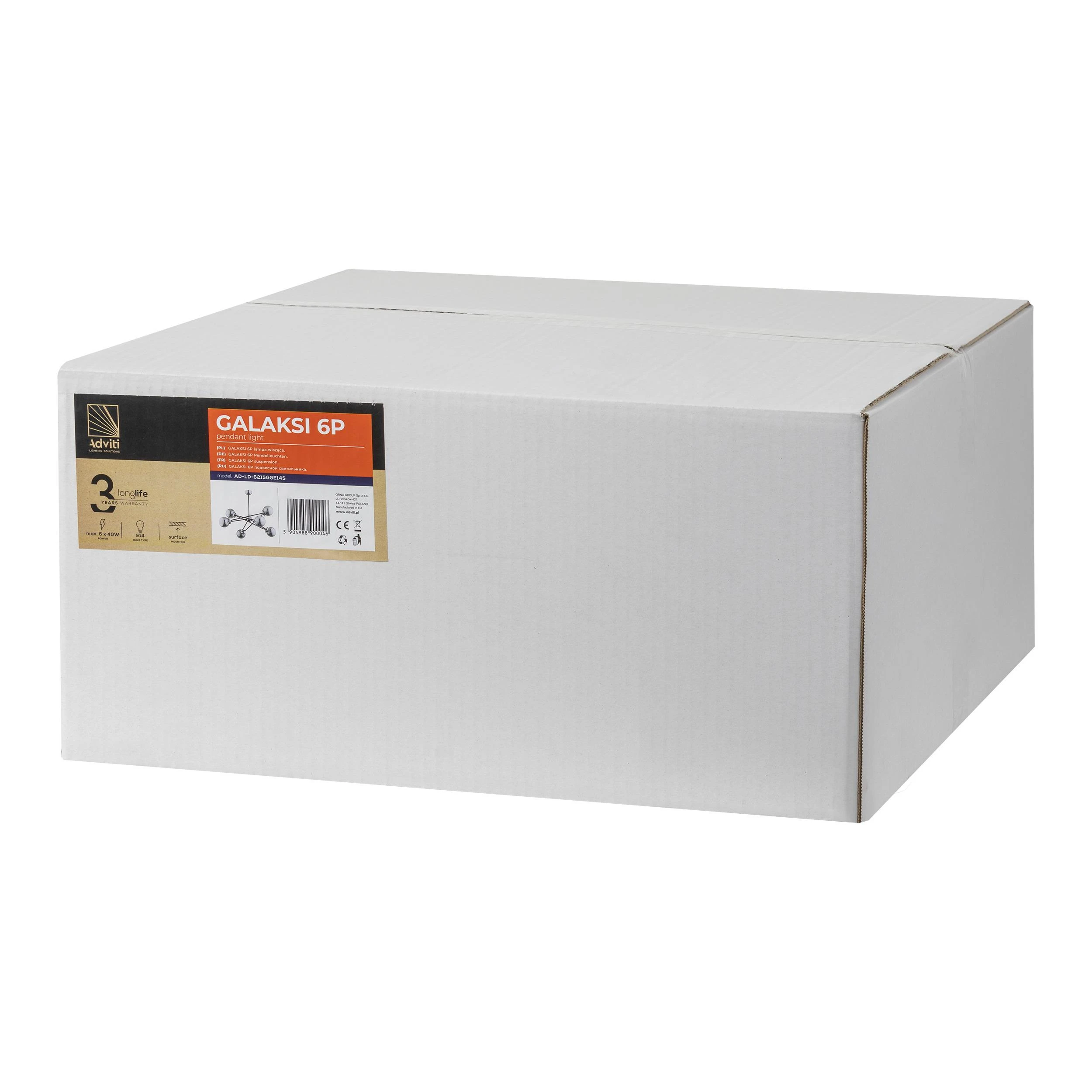 Orno GALAKSI 6P, pakabinamas šviestuvas, E14 maks. 6x 40W, chromuotas