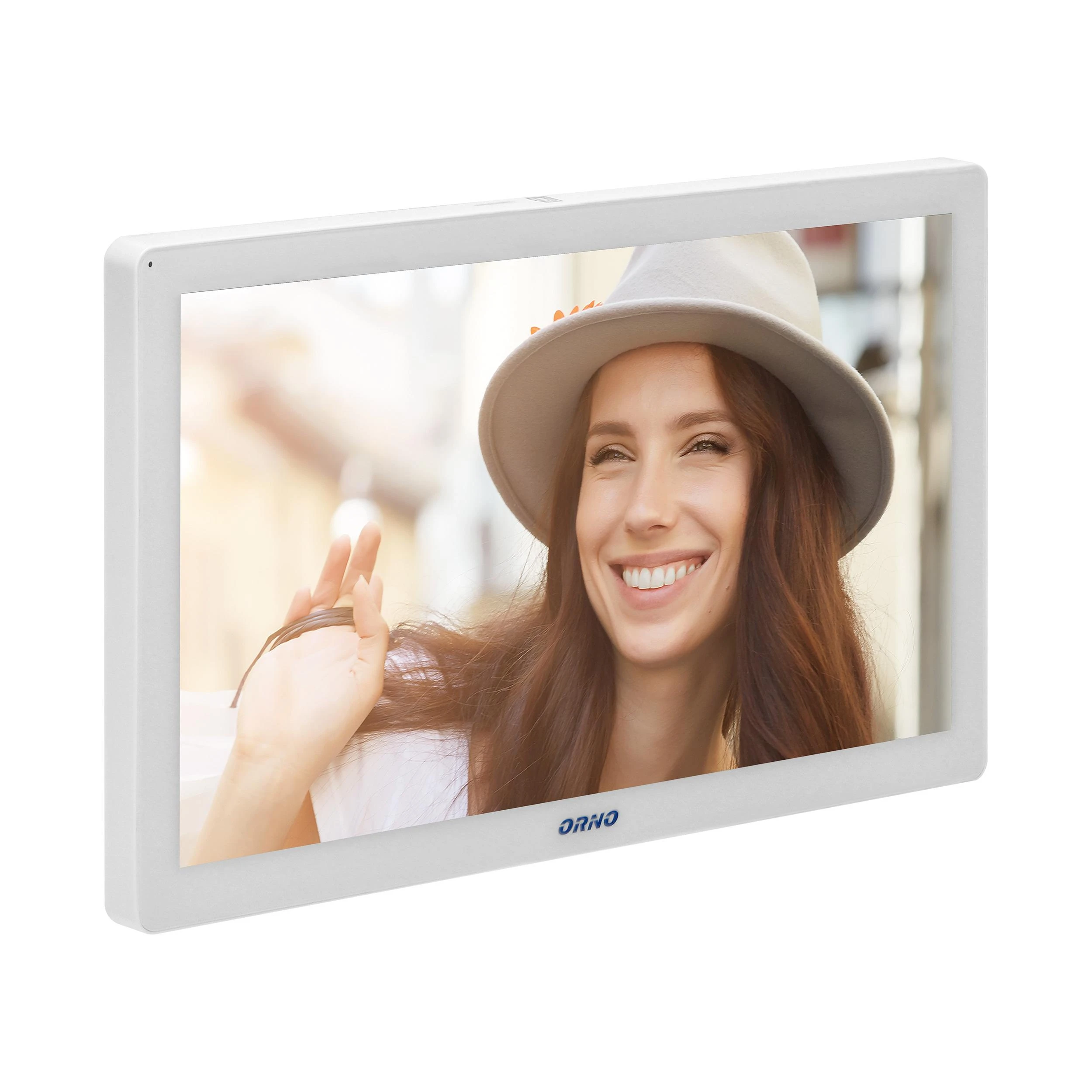 Orno GUARDO vienos šeimos vaizdo domofono komplektas su pirštų atspaudų skaitytuvu, artumo skaitytuvu, šifravimo įrenginiu ir programėlės valdymu, montuojamas ant paviršiaus