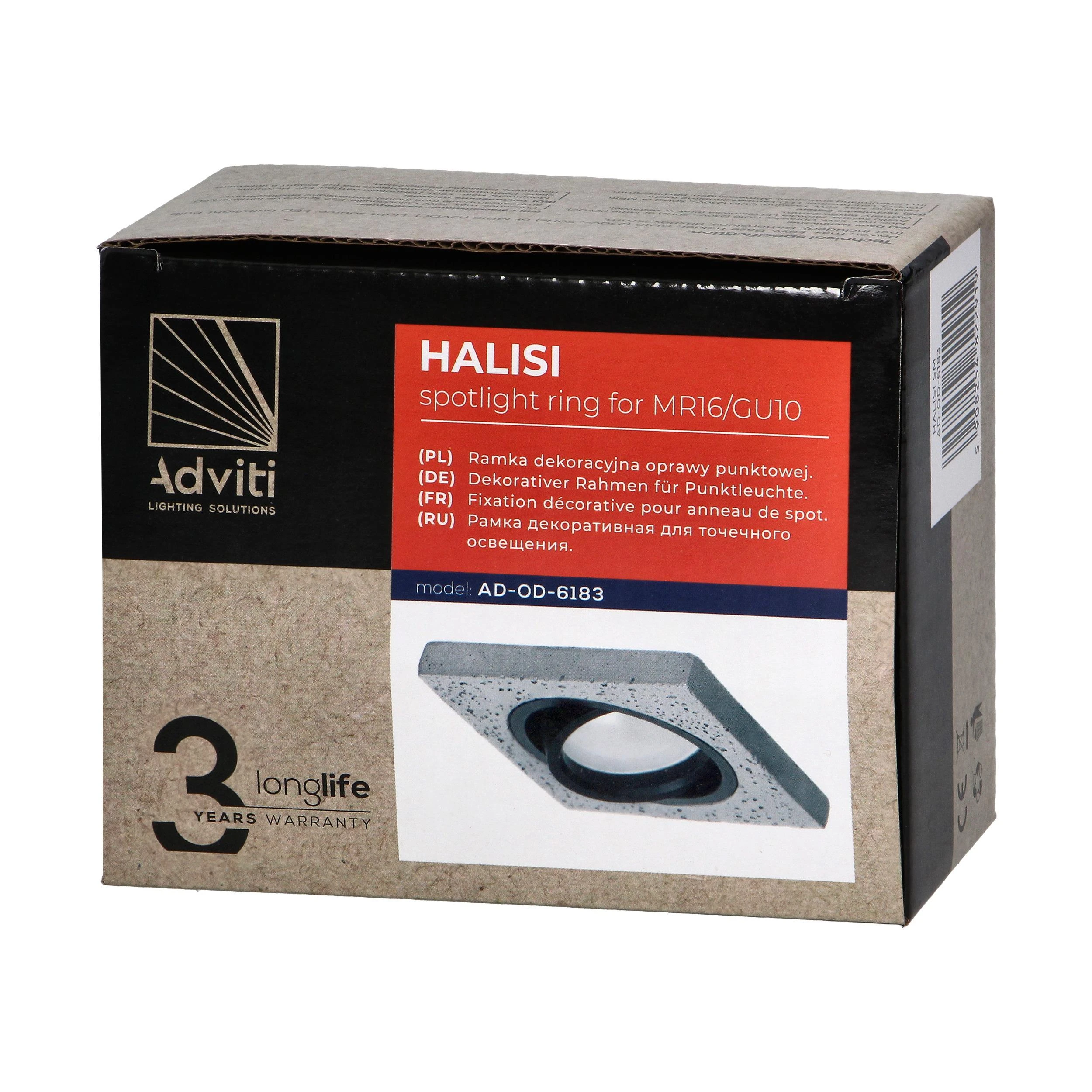 Orno HALISI SM dekoratyvinis prožektoriaus rėmelis, kvadratinis, judrus, juodas, MR16/GU10, maks. 50 W