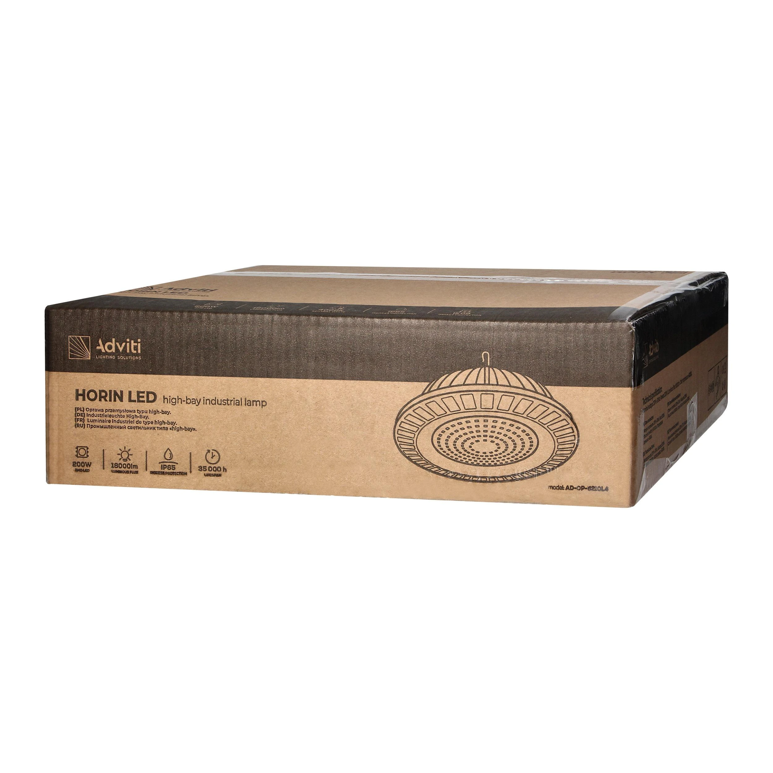 Orno HORIN LED 200W aukštų patalpų šviestuvas, 18000lm, IP65, 4000K, aliuminis