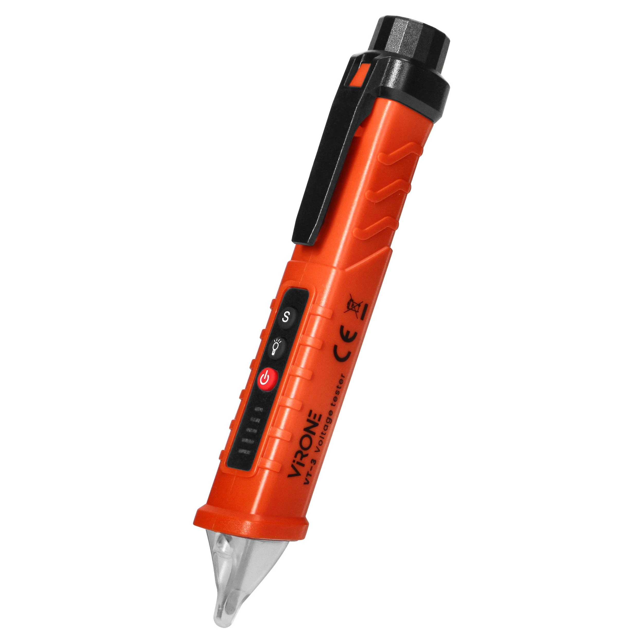 Orno Indukcyjny Indukcinis įtampos testeris su žibintuvėliu, 12–1000 V AC/DC, oranžinis