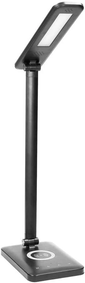 Orno ISIYO LED 7W Stalinė lempa su indukciniu įkrovikliu ir USB, 390lm, 3000-4000-6000K, spalvos temperatūros keitimas ir pritemdymas, juoda