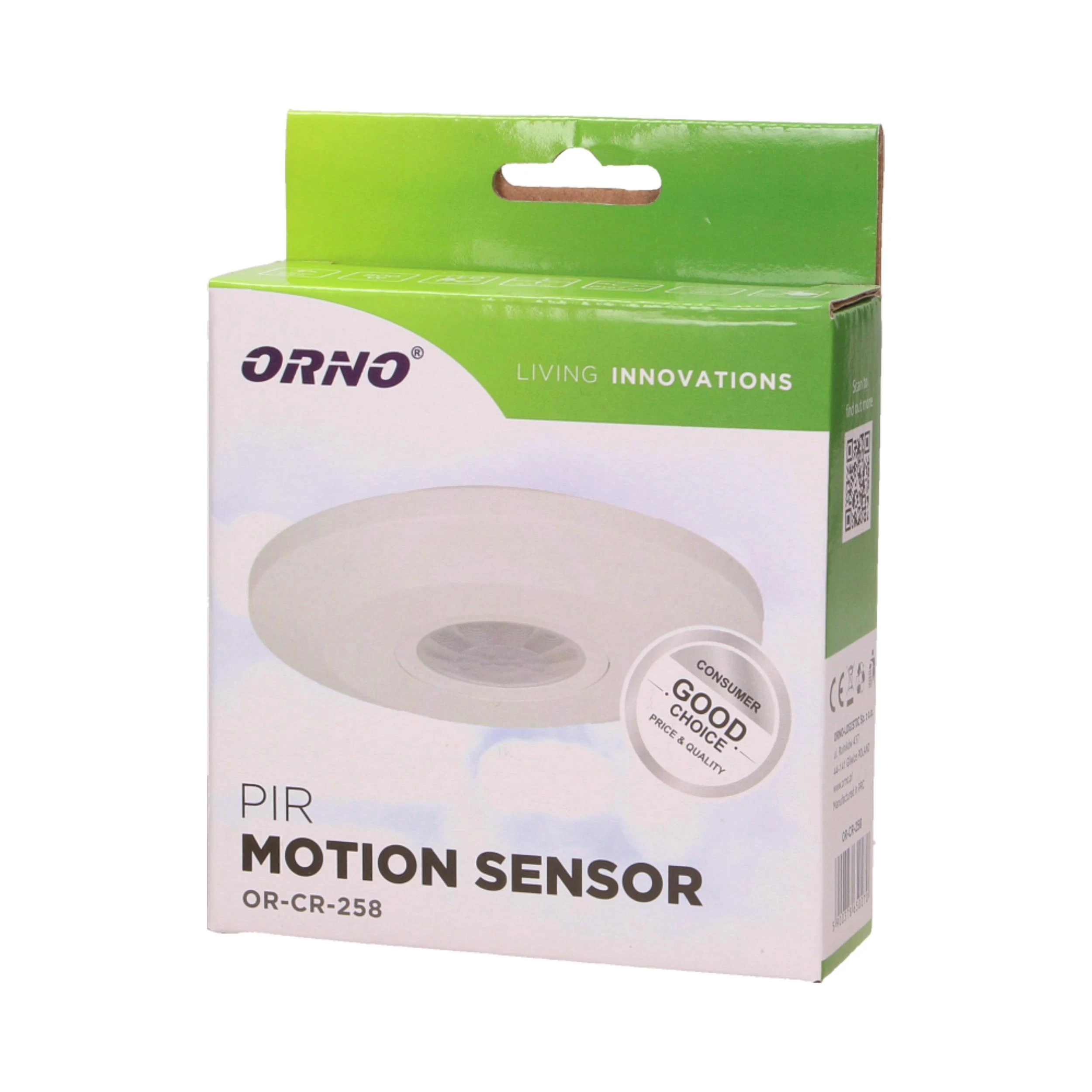 Orno Czujnik 360 laipsnių judesio jutiklis IP20, 800 W, itin plokščias - 2,5 cm, mini