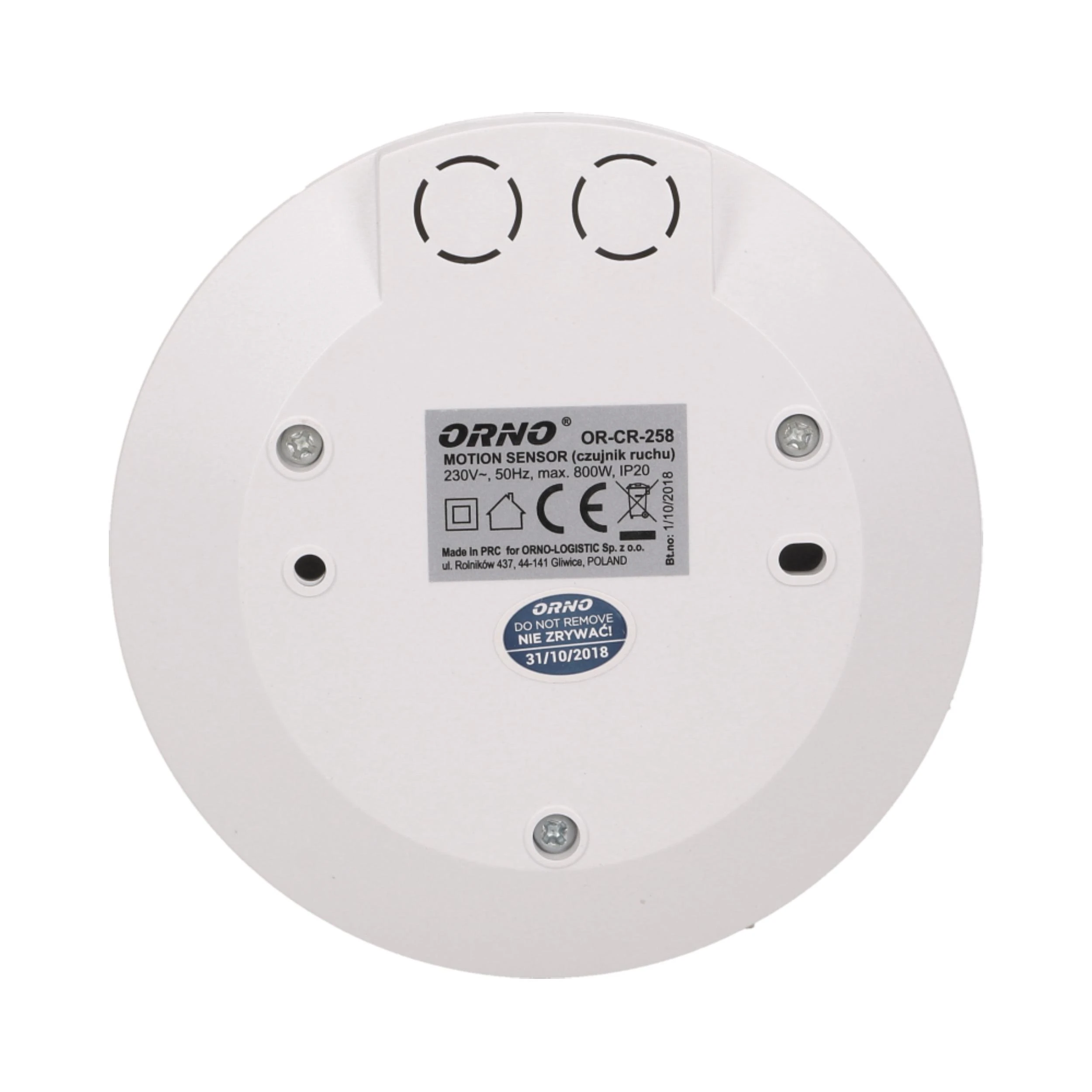 Orno Czujnik 360 laipsnių judesio jutiklis IP20, 800 W, itin plokščias - 2,5 cm, mini