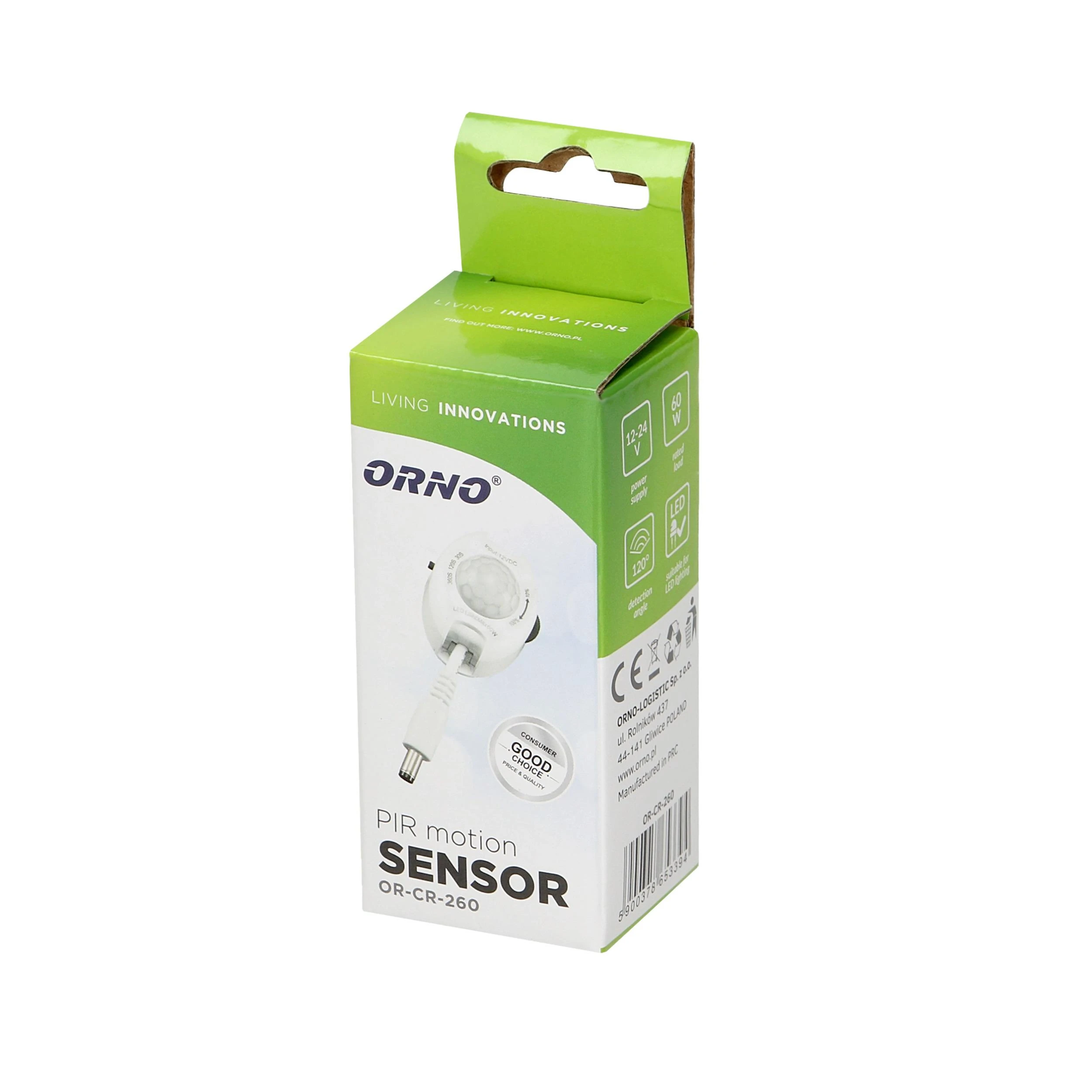 Orno Czujnik Judesio jutiklis LED juostai 120 laipsnių, 12V, maks. LED 60W, pritemdymo funkcija