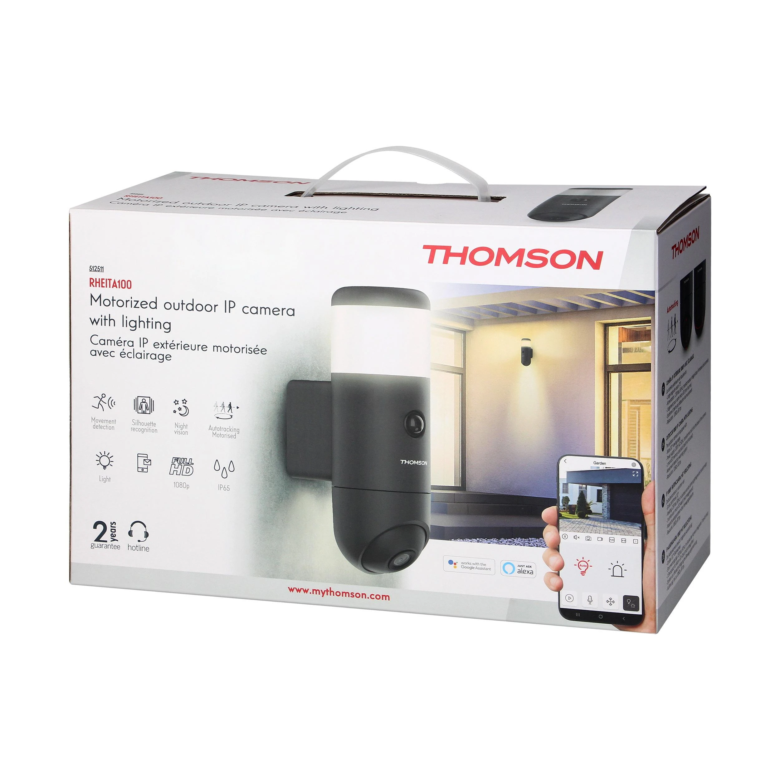 „Thomson RHEITA100“ stebėjimo kamera su apšvietimu, „Wi-Fi“, garso įrašymu ir judesio aptikimu