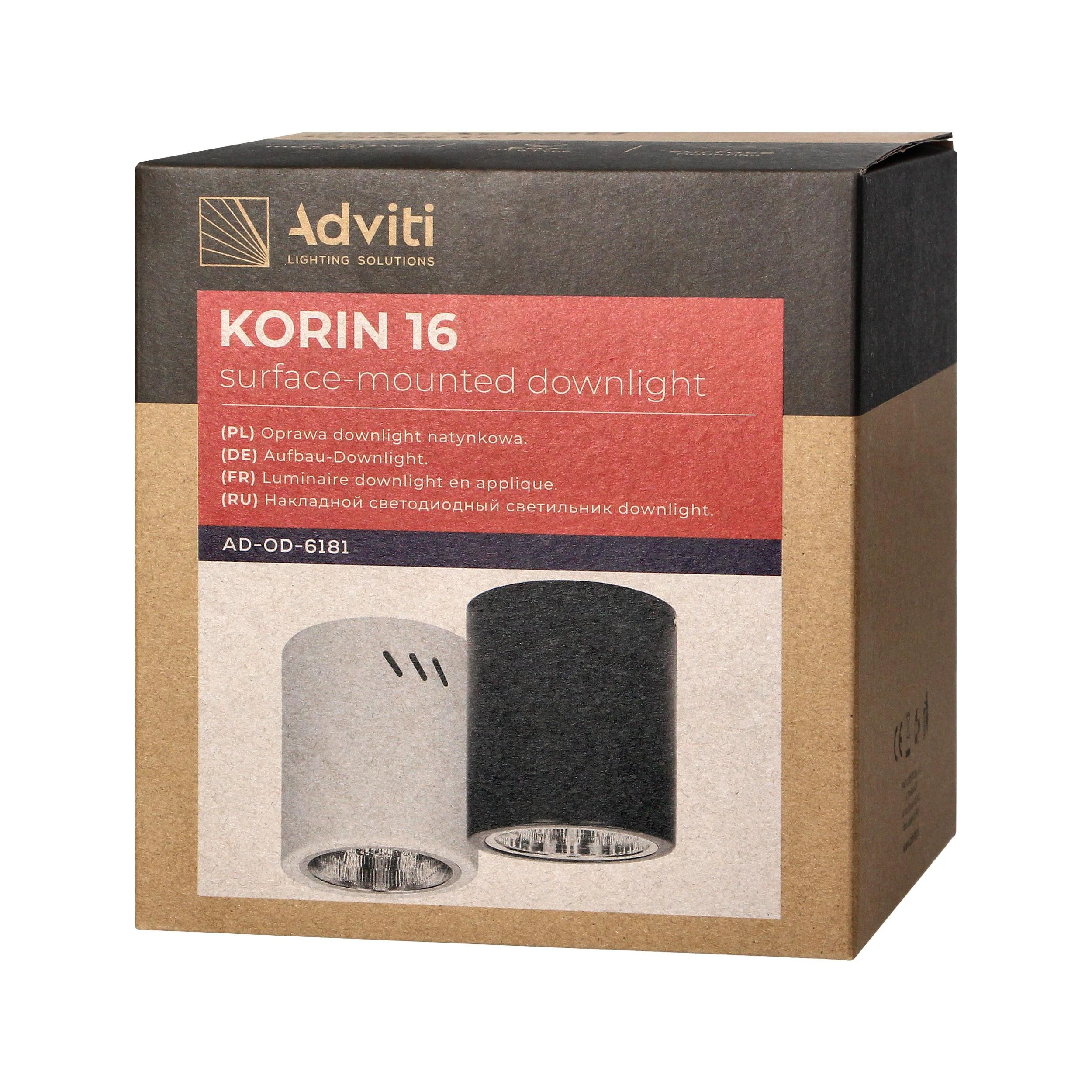 Lubinis šviestuvas Orno KORIN 16, įleidžiamas šviestuvas, 60 W, E27, plienas, juodas