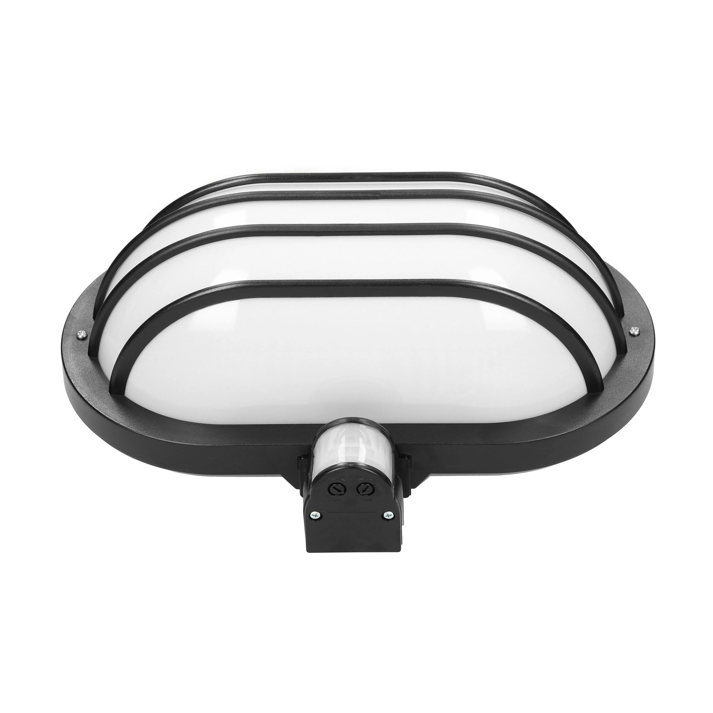 Sieninis šviestuvas Orno LASO, sodo šviestuvas su 180° judesio jutikliu, 1x15W, E27, IP44, plastikinis, juodas